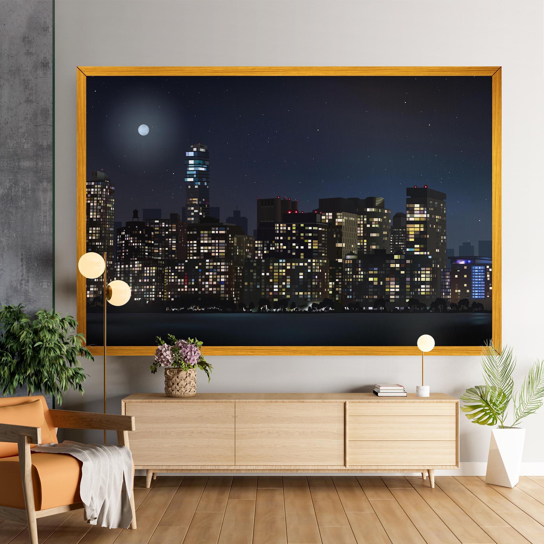 Tablou Canvas Urban City Night mockup 9