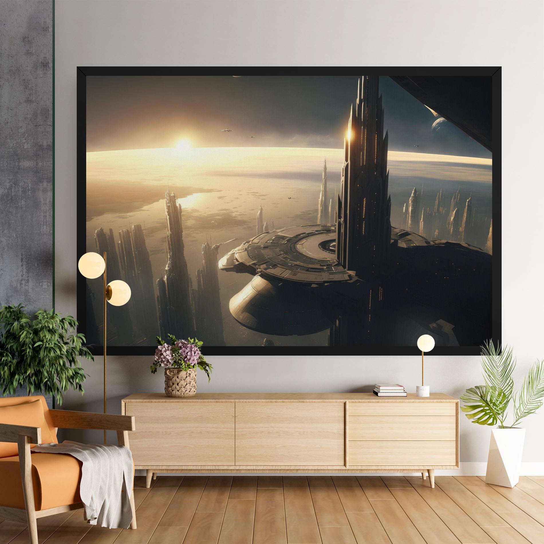 Tablou Canvas Fantasy Futuristic Cityscape mockup 9