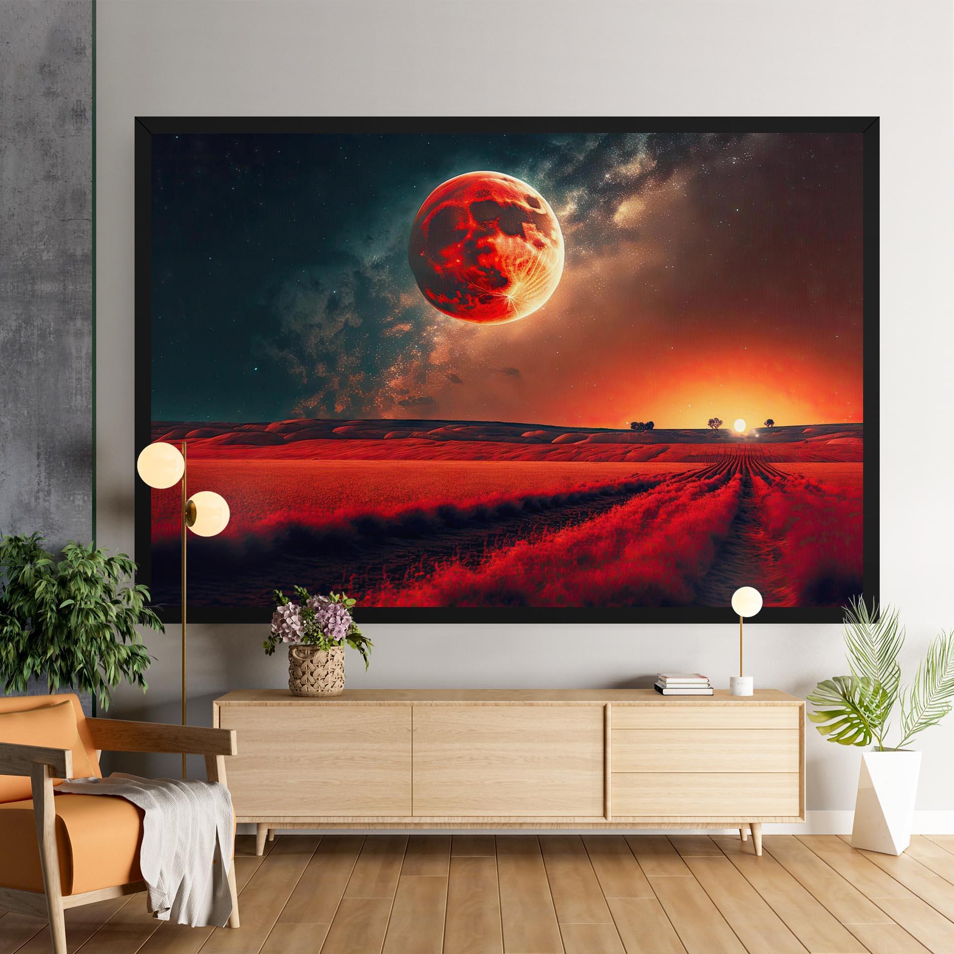 Tablou Canvas Huge Red Moon mockup 9