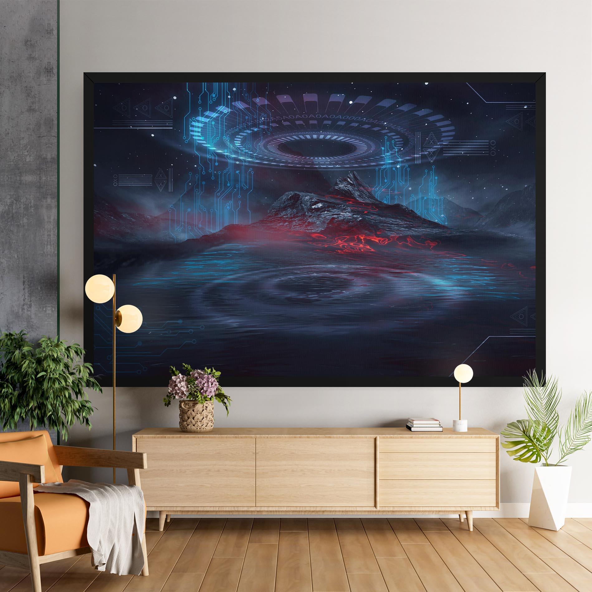 Tablou Canvas Neon Space Galaxy mockup 9