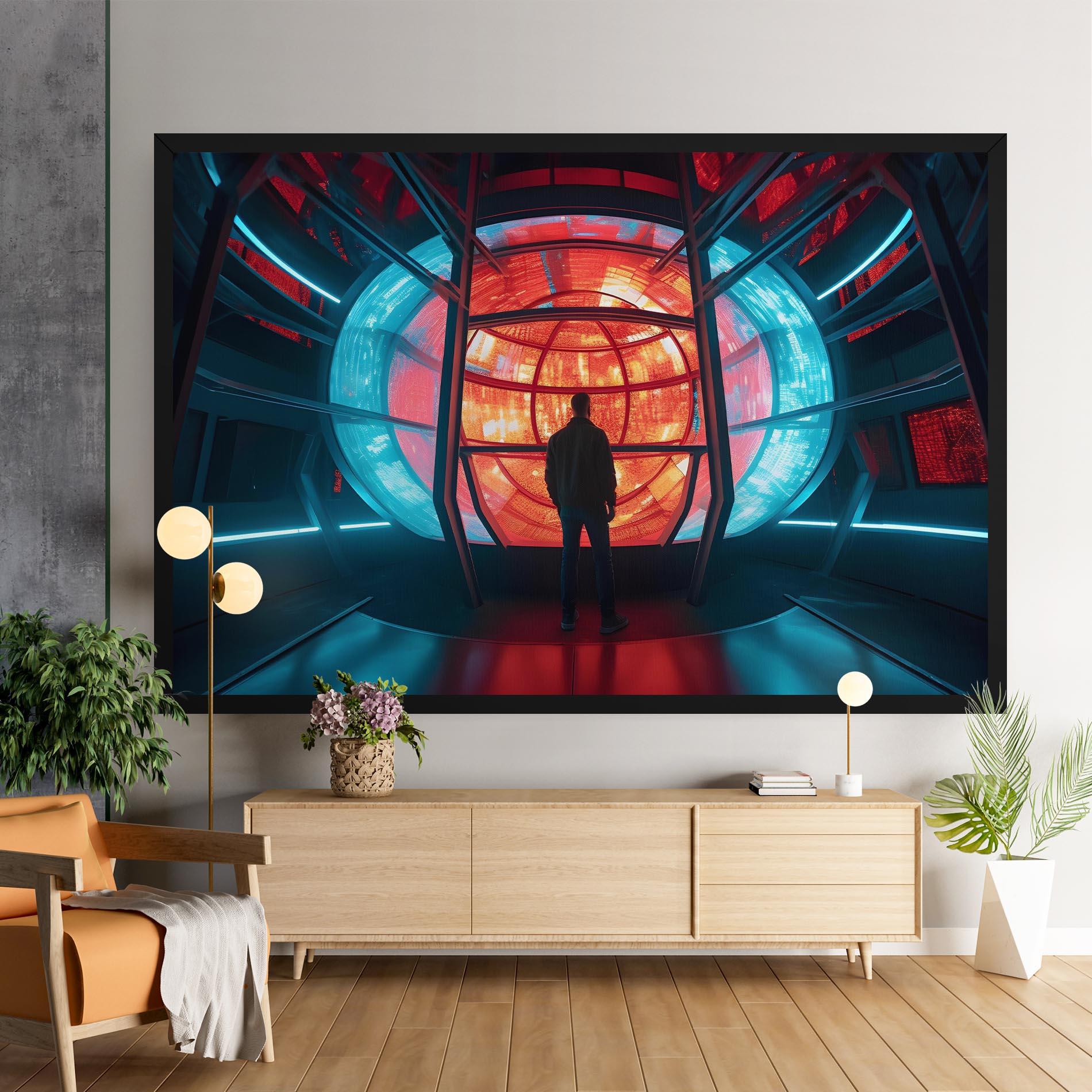 Tablou Canvas Tunnel Red Blue Light mockup 9