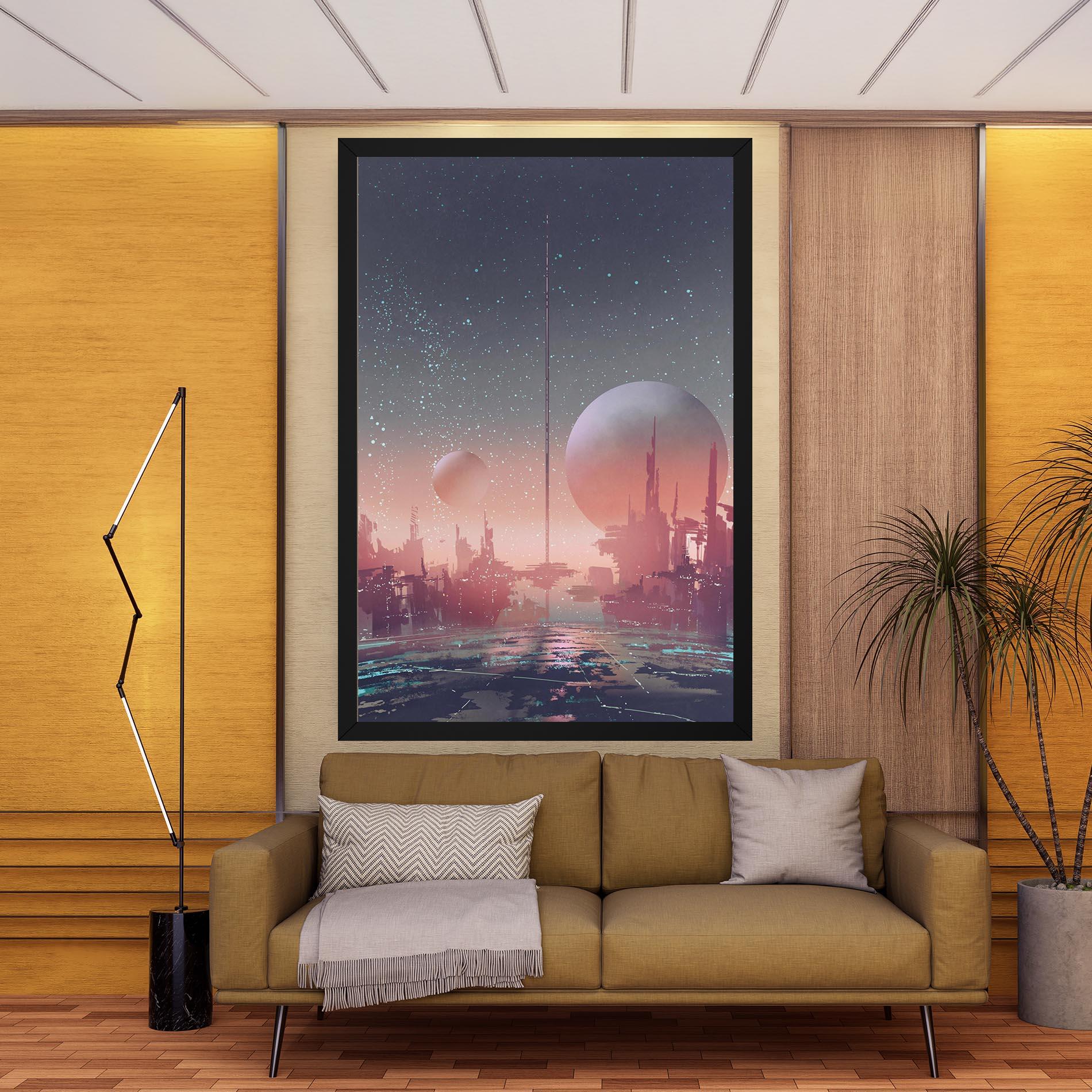 Tablou Canvas Futuristic Alien Buildings mockup 9