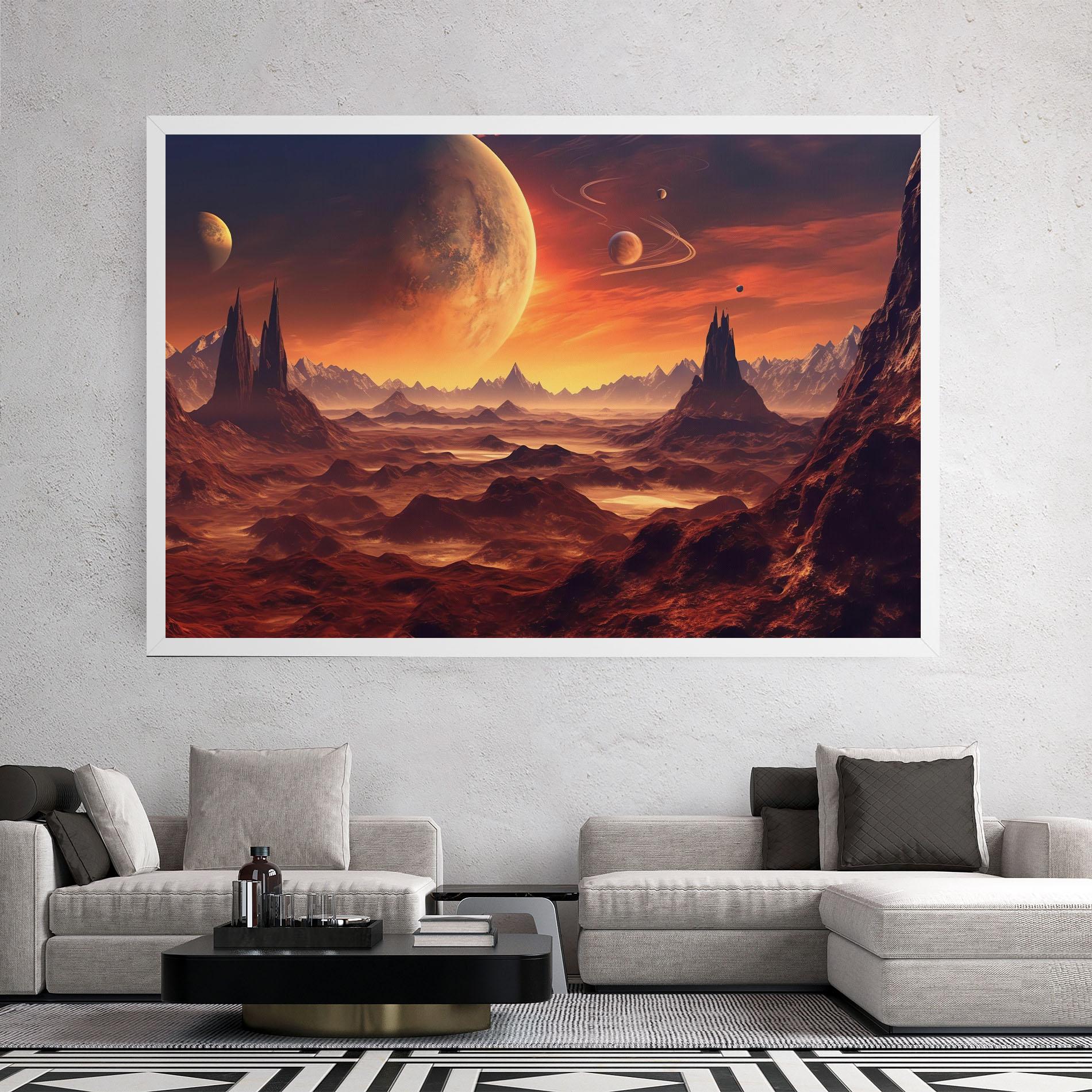 Tablou Canvas Fiery Orange Sunset mockup 2