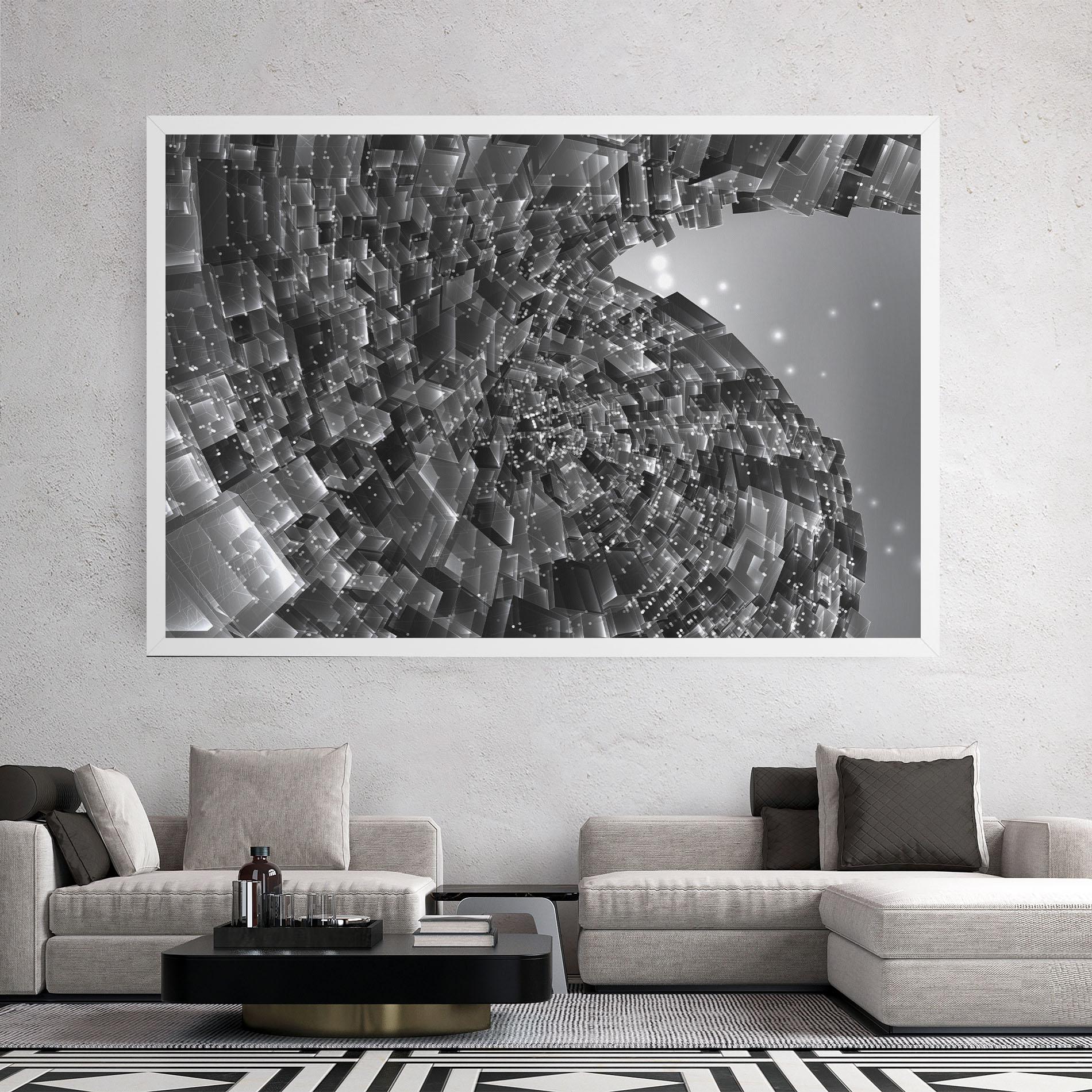 Tablou Canvas Grey Shape View mockup 2