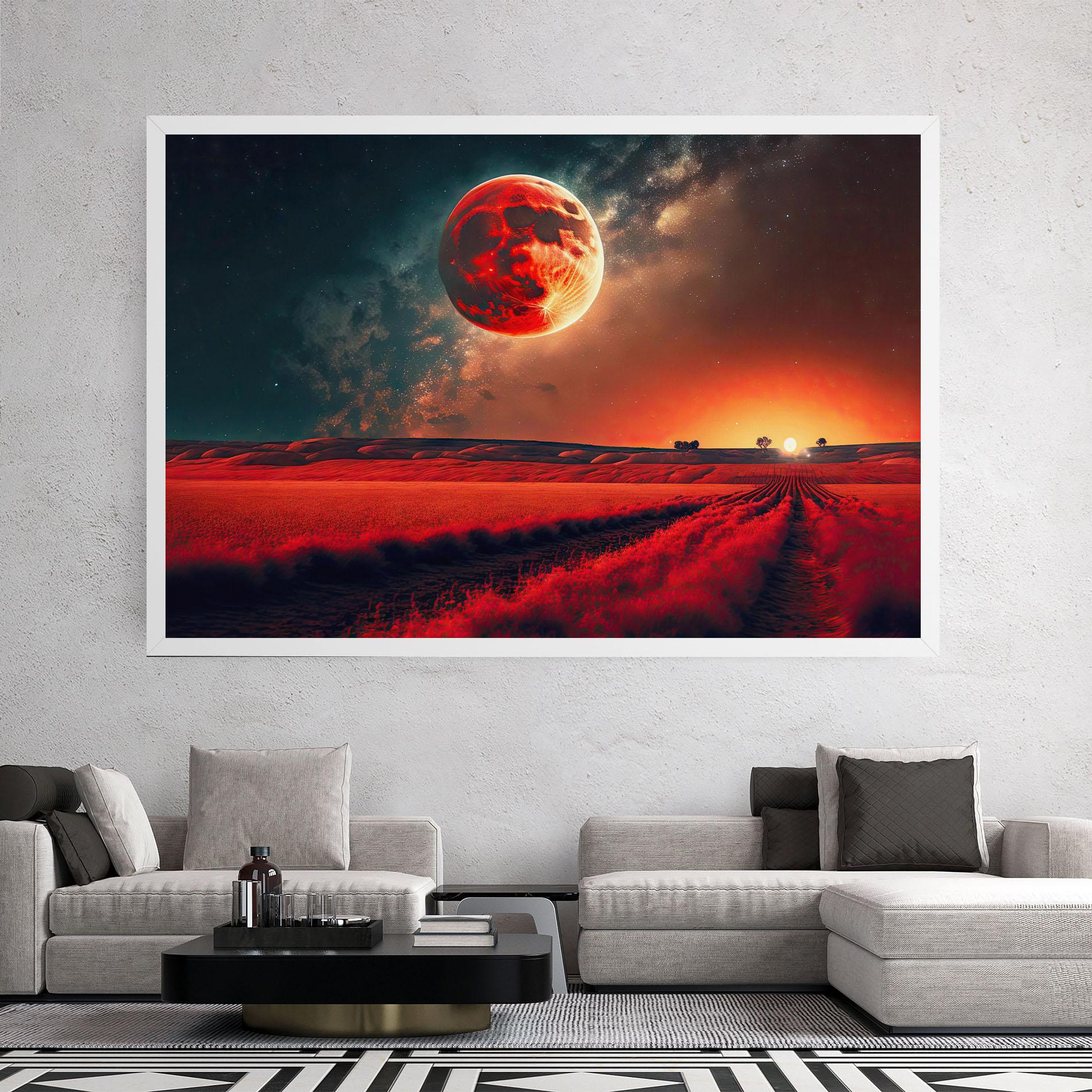 Tablou Canvas Huge Red Moon mockup 2