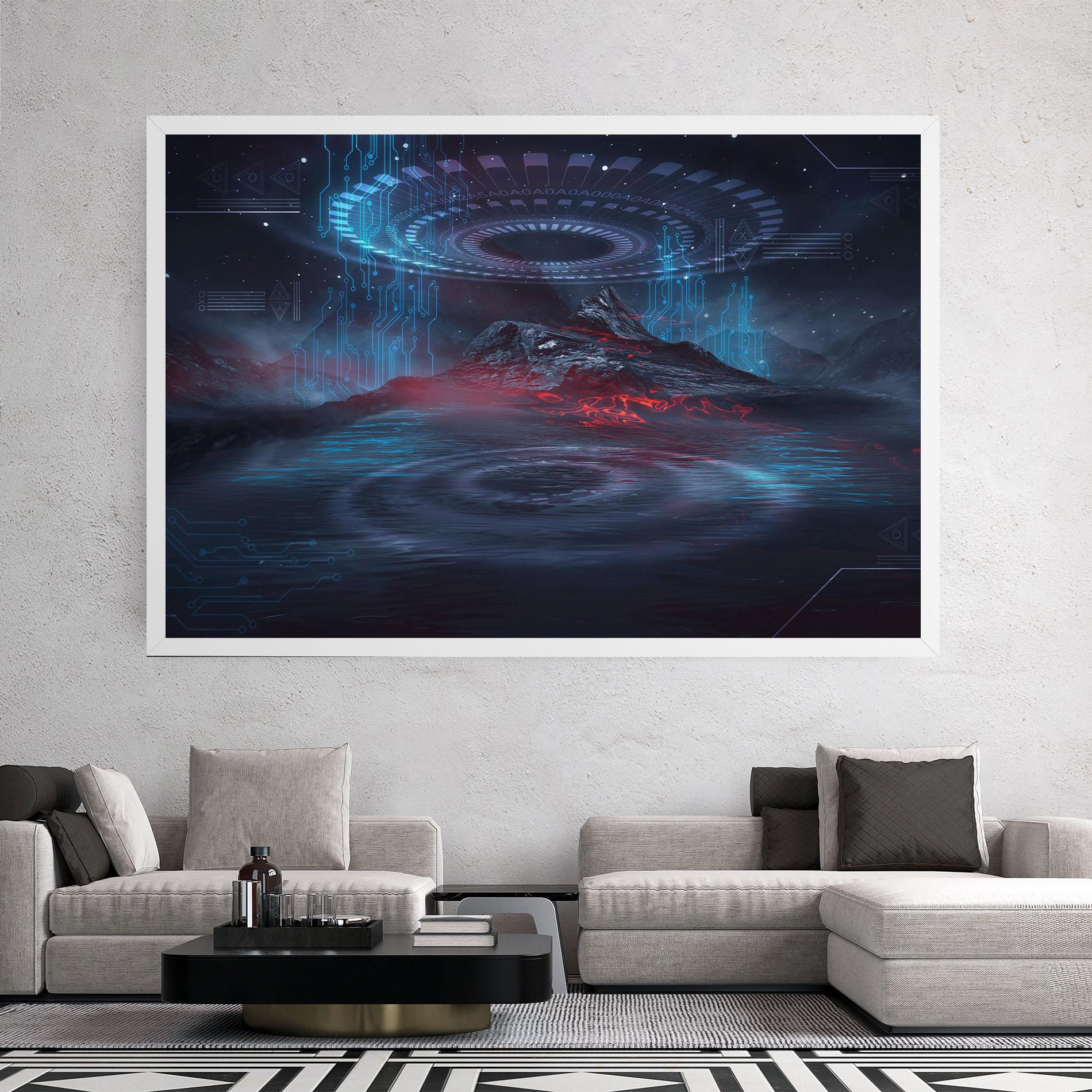 Tablou Canvas Neon Space Galaxy mockup 2