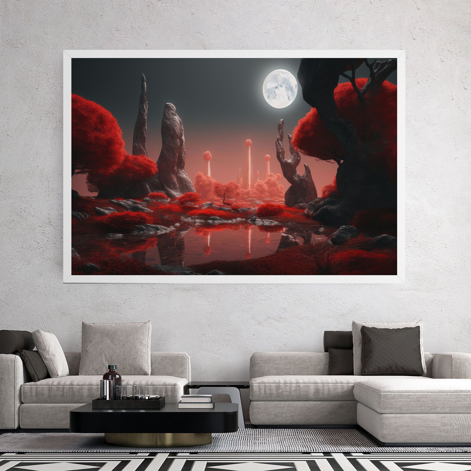 Red Alien Trees mockup 2