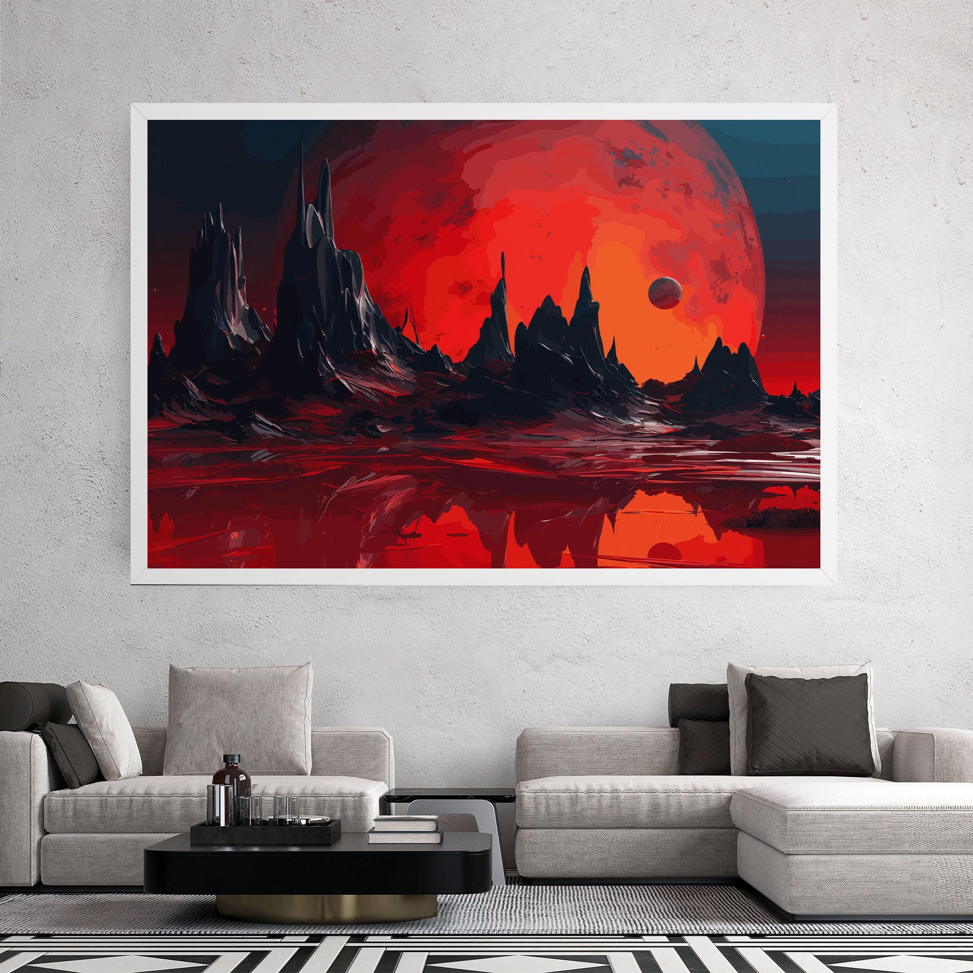 Tablou Canvas Red Moon World mockup 2