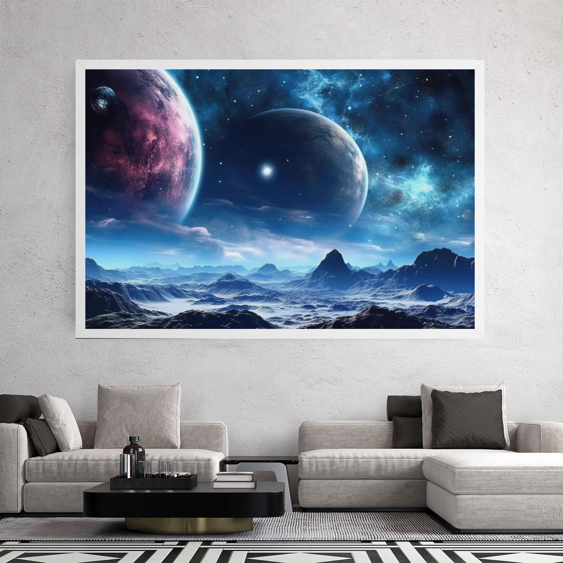 Tablou Canvas Space Planets And Stars mockup 2