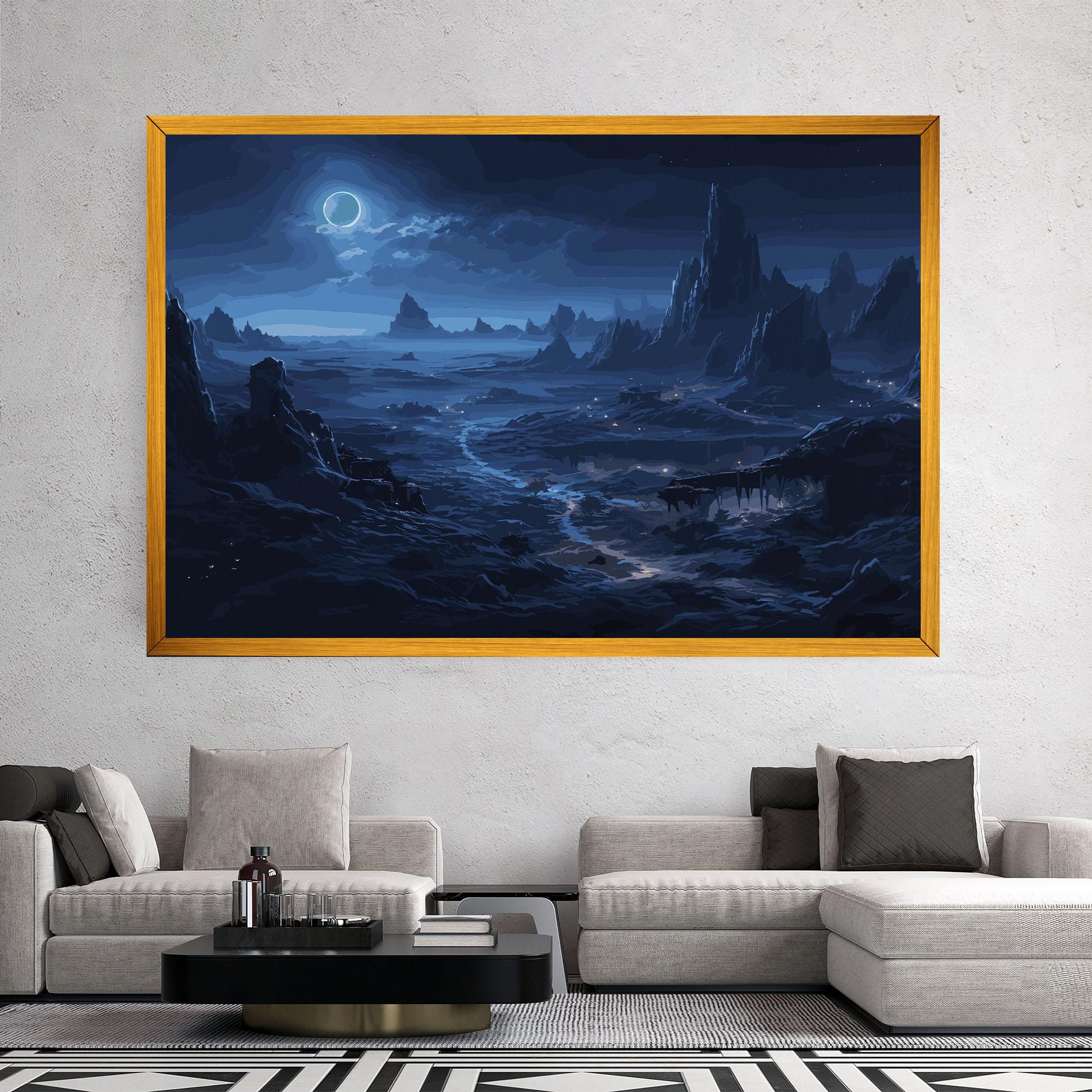 Tablou Canvas Blue Art World mockup 2