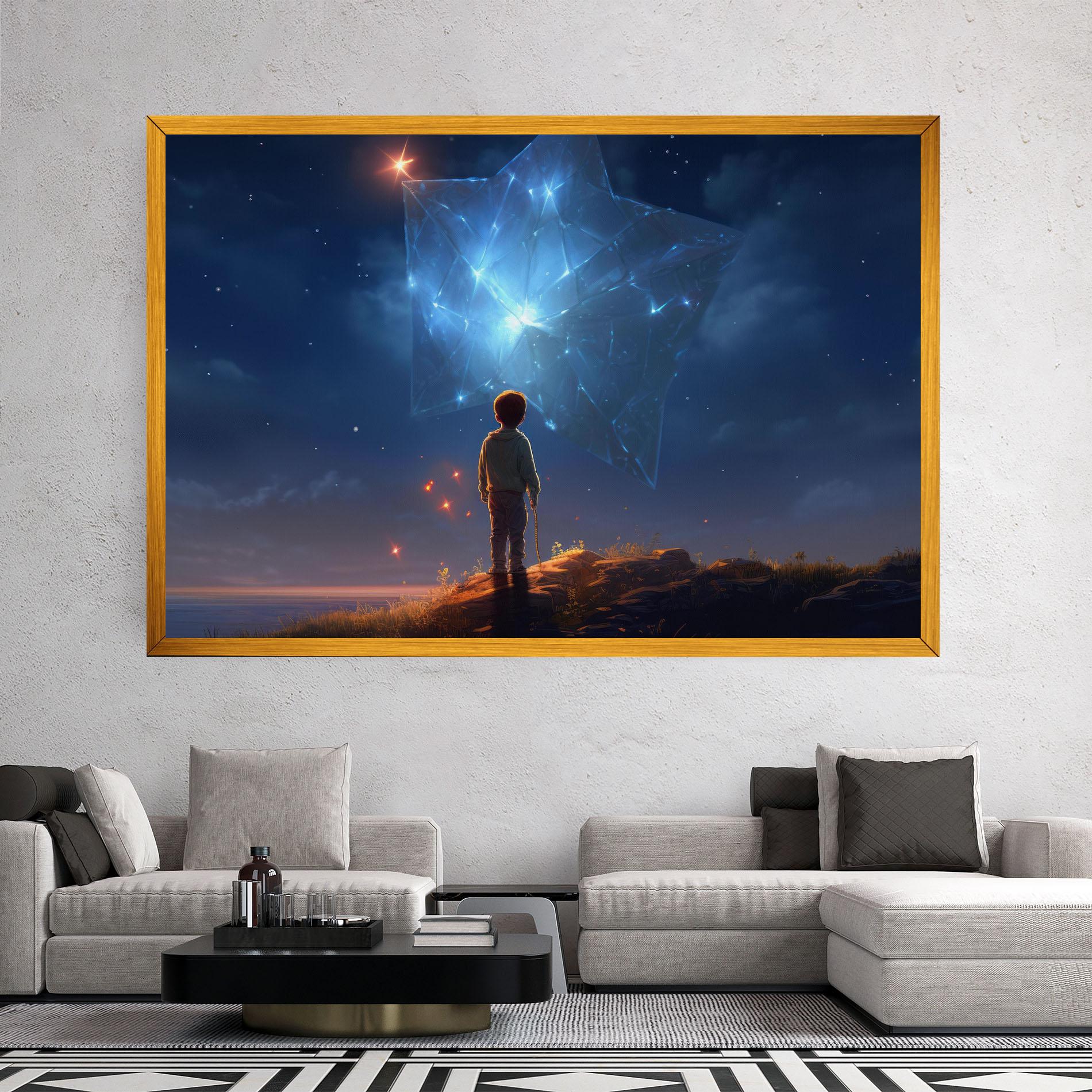 Tablou Canvas Blue Star Floating mockup 2