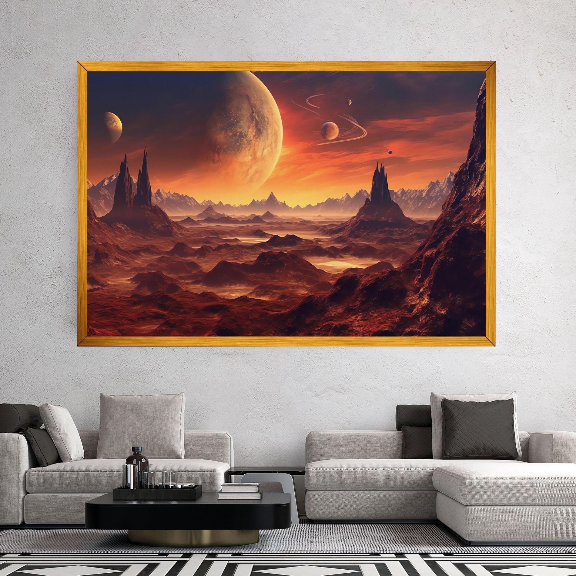 Tablou Canvas Fiery Orange Sunset mockup 2