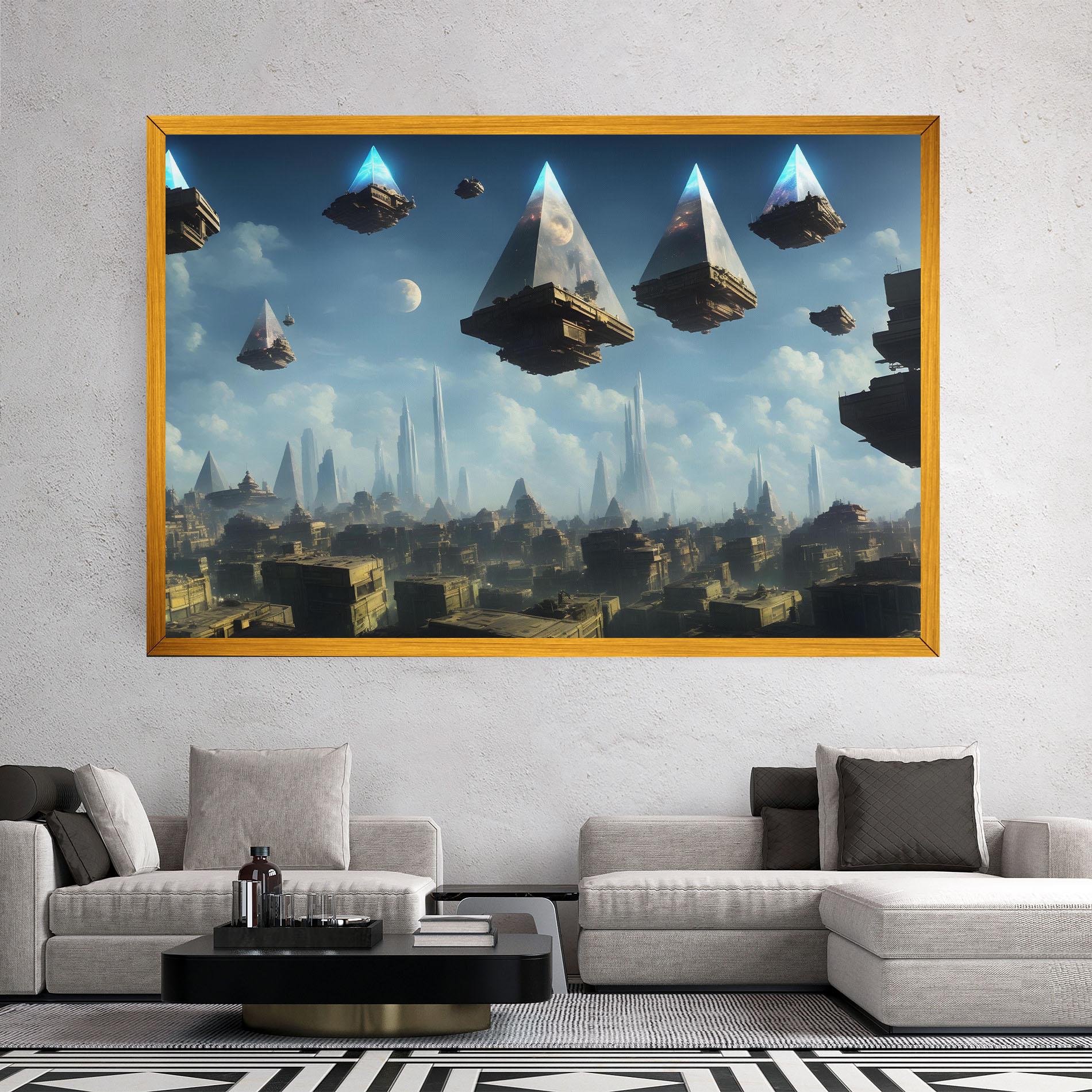 Tablou Canvas Flying Piramids mockup 2