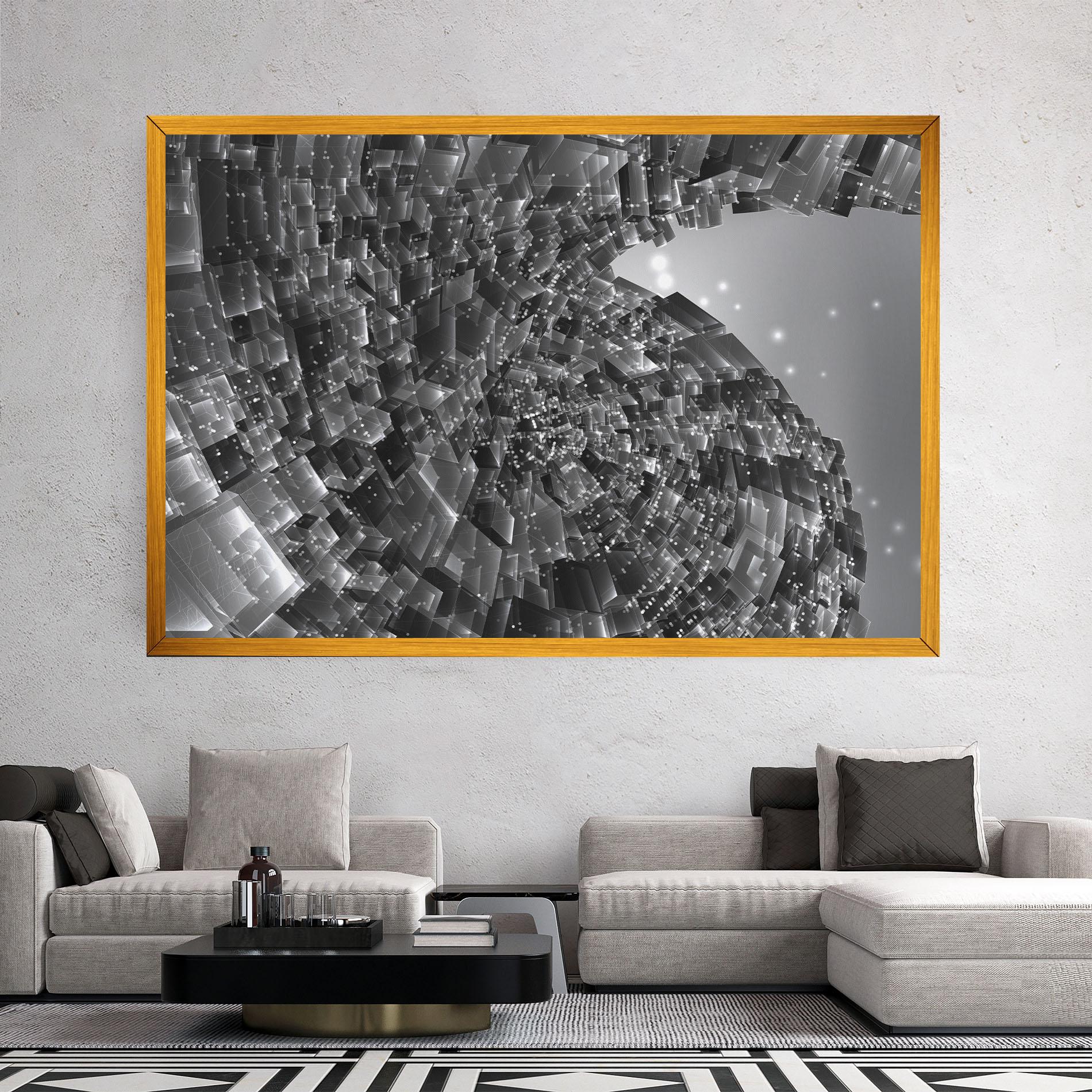 Tablou Canvas Grey Shape View mockup 2