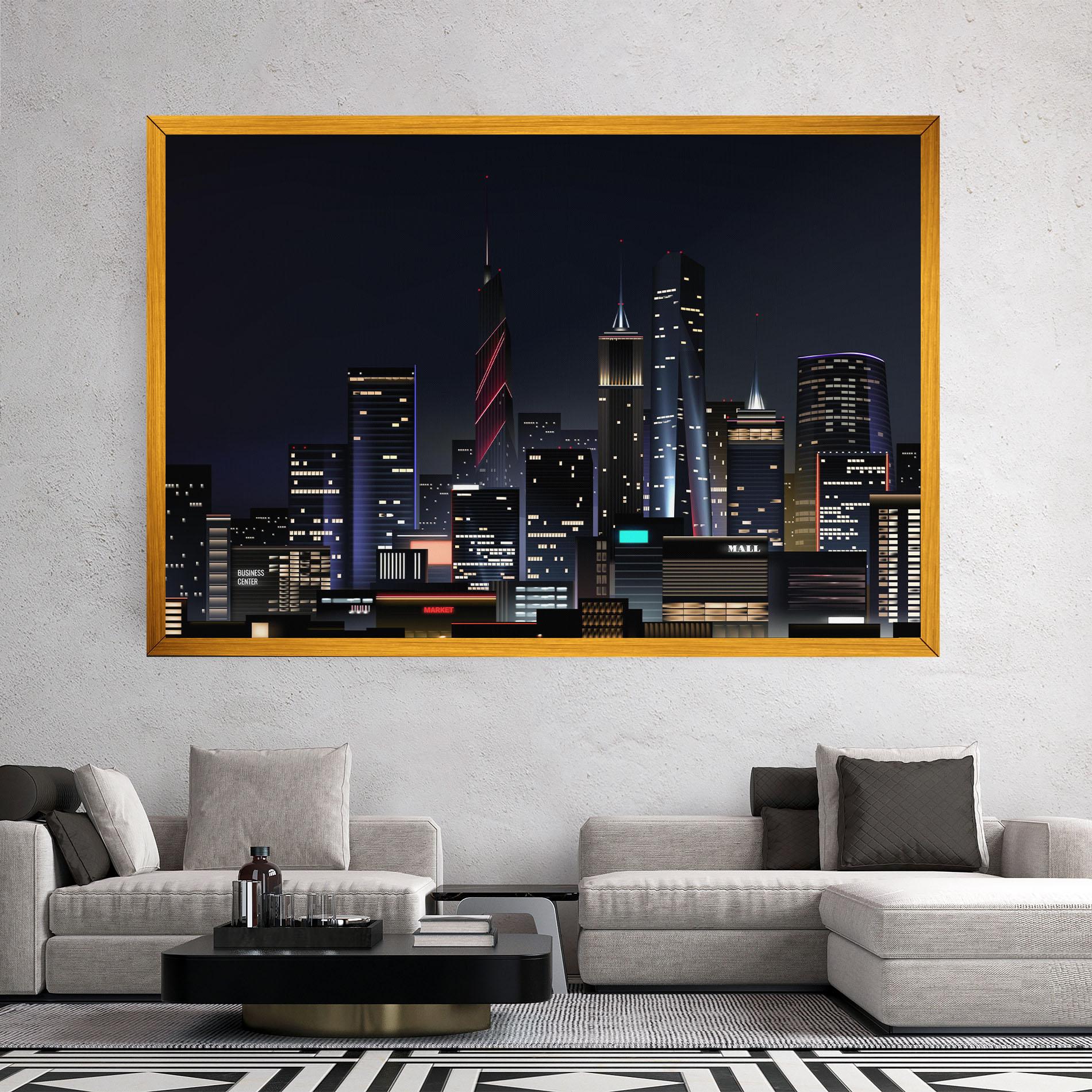 Tablou Canvas Night City mockup 2