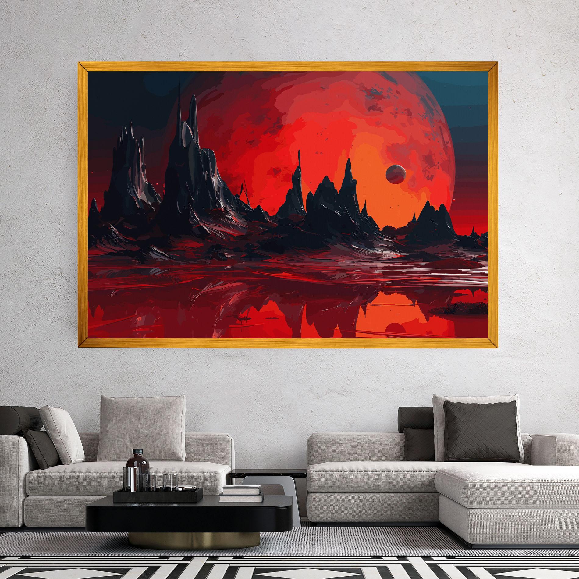 Tablou Canvas Red Moon World mockup 2