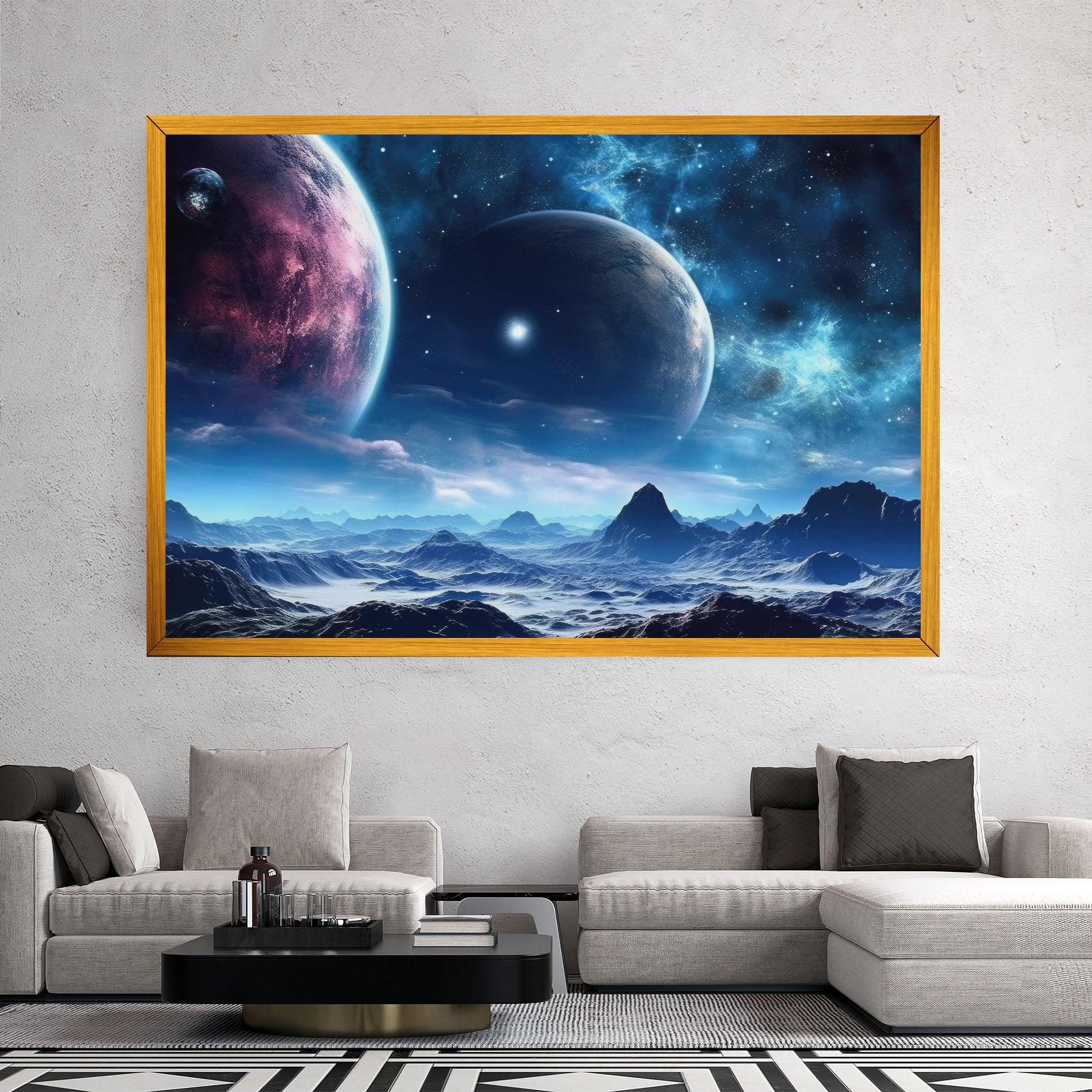Tablou Canvas Space Planets And Stars mockup 2