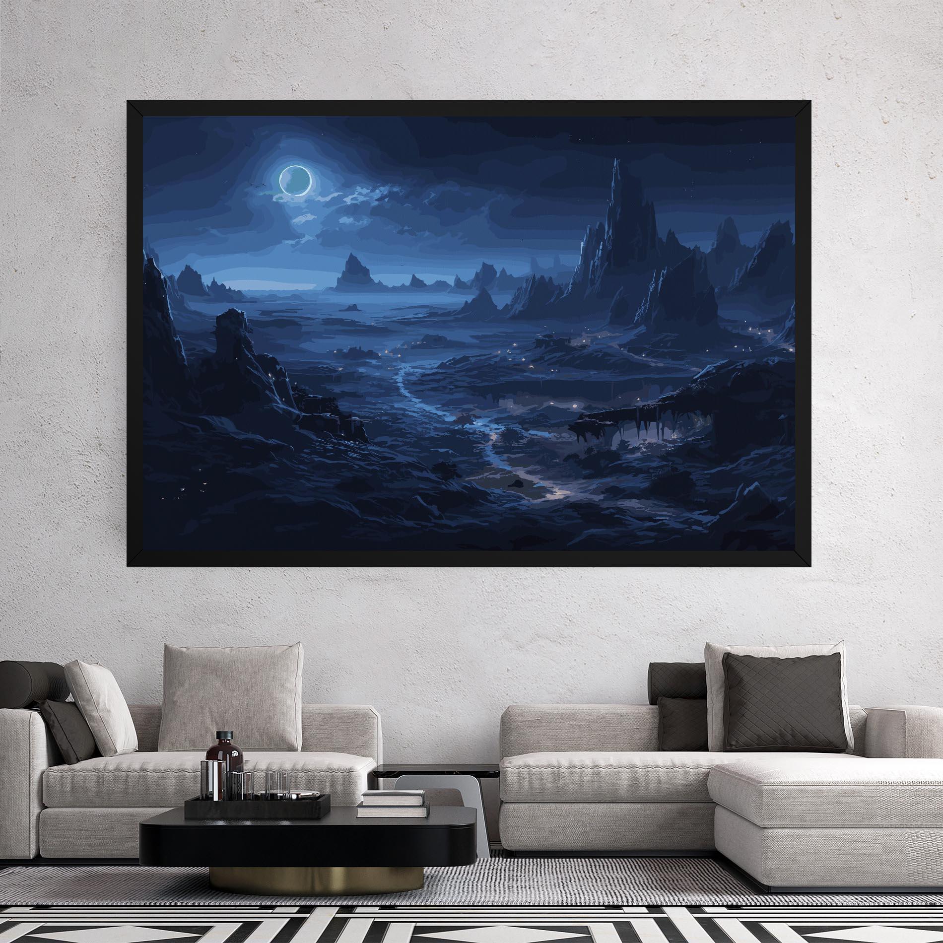 Tablou Canvas Blue Art World mockup 2