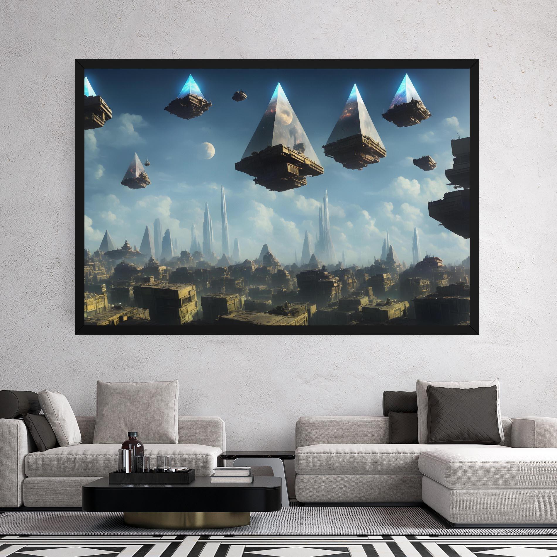 Tablou Canvas Flying Piramids mockup 2