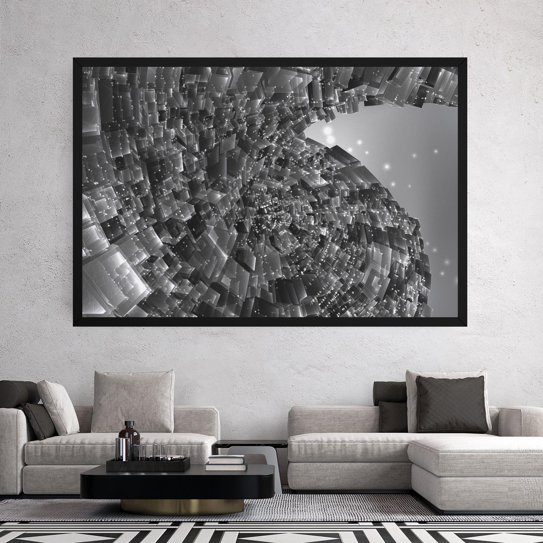 Tablou Canvas Grey Shape View mockup 2