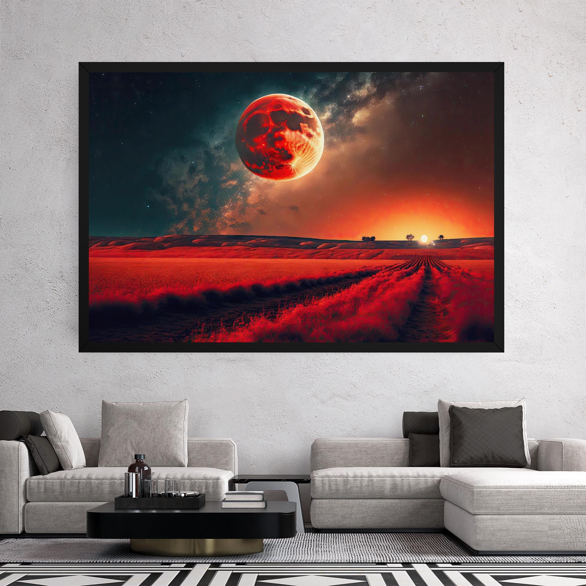 Tablou Canvas Huge Red Moon mockup 2