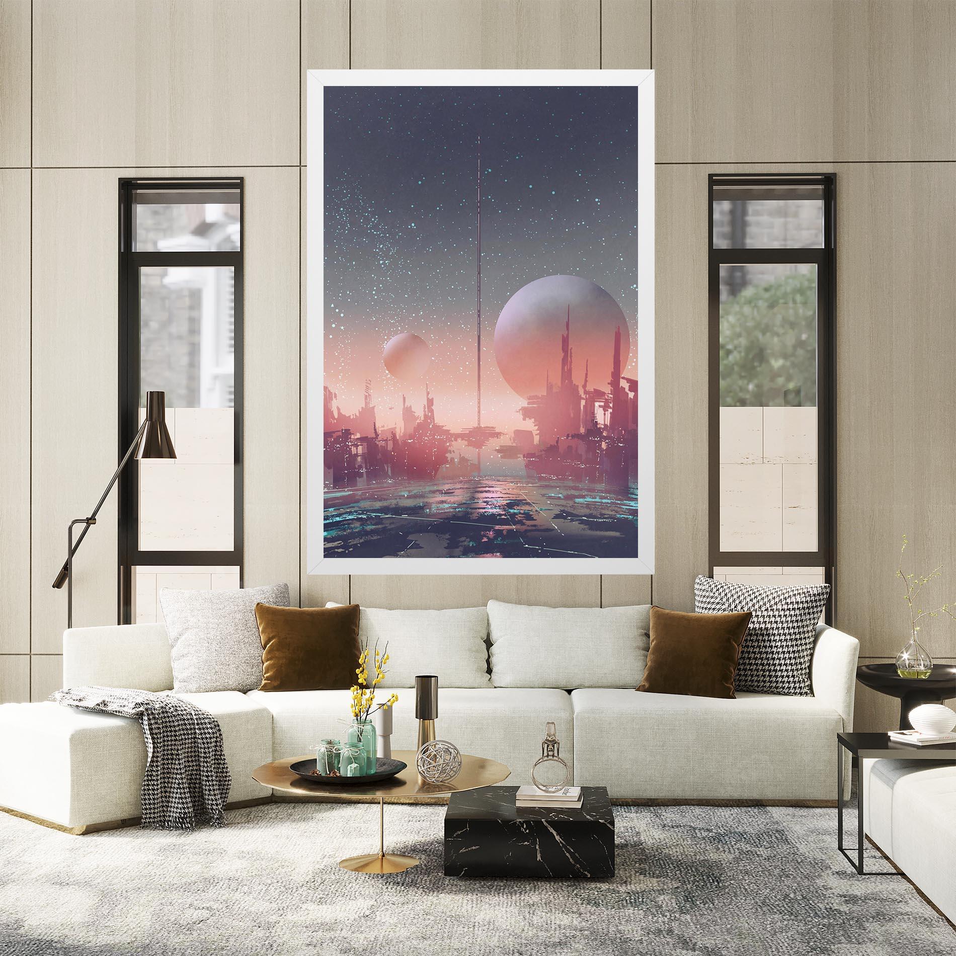 Tablou Canvas Futuristic Alien Buildings mockup 2