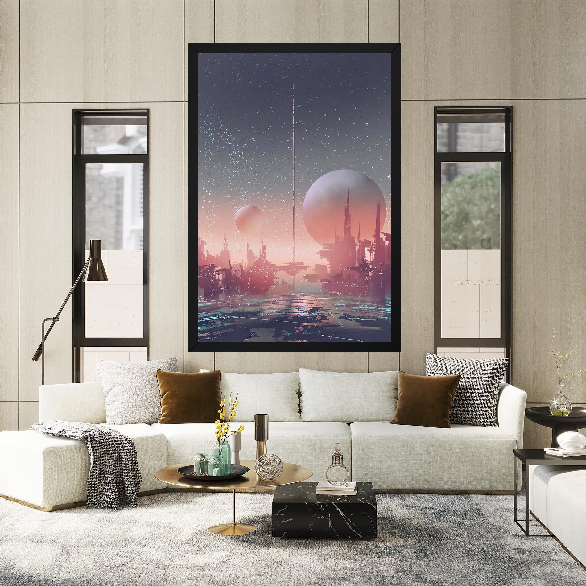 Tablou Canvas Futuristic Alien Buildings mockup 2