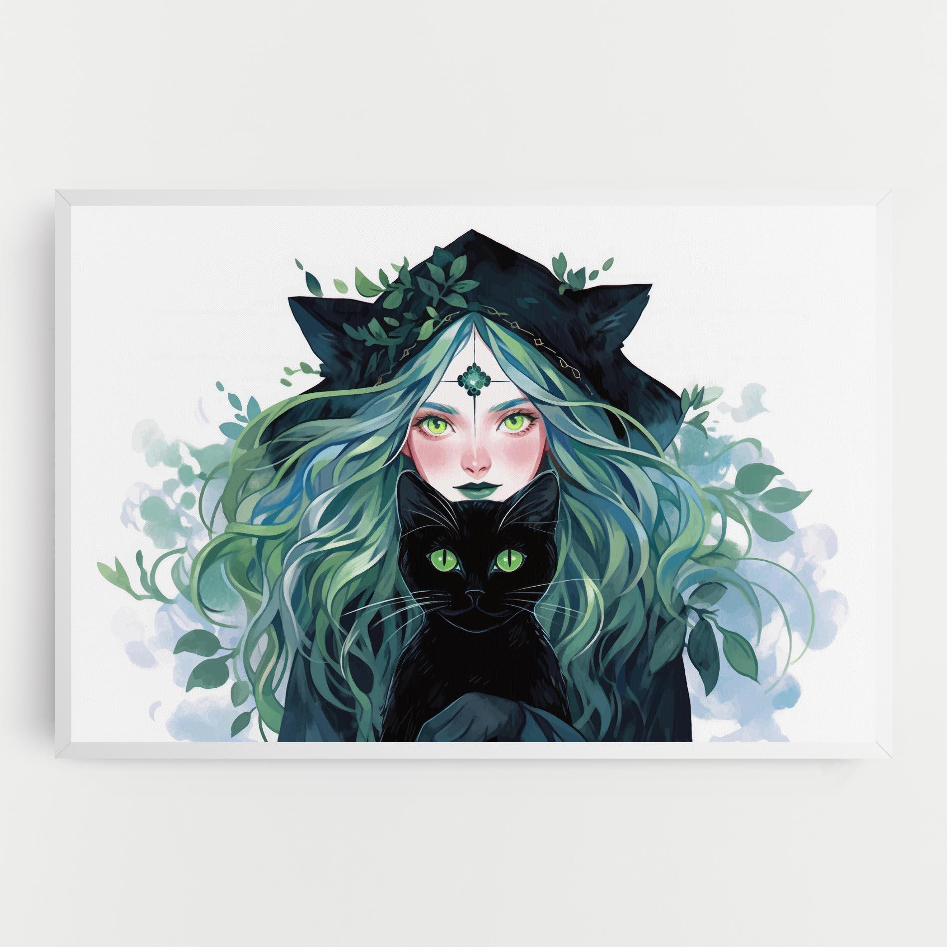 Tablou Canvas Magic Cat Witch mockup 0