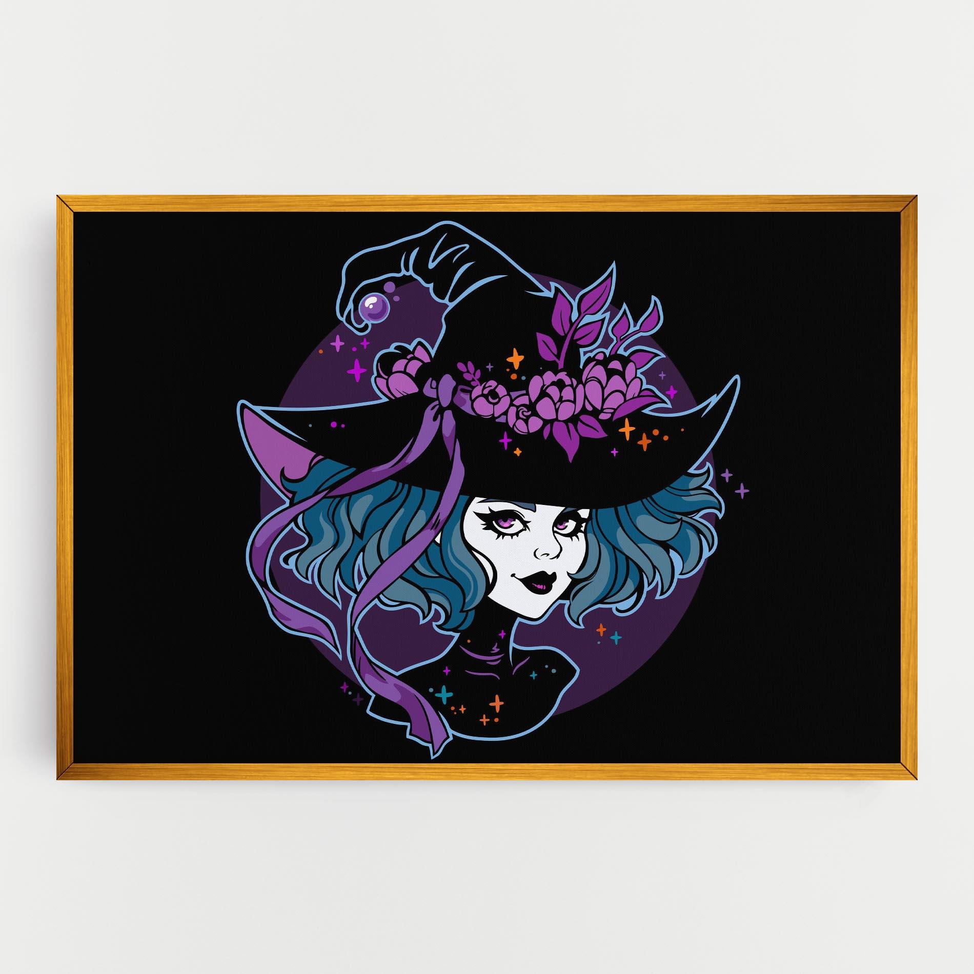 Tablou Canvas Cute Purple Witch mockup 0