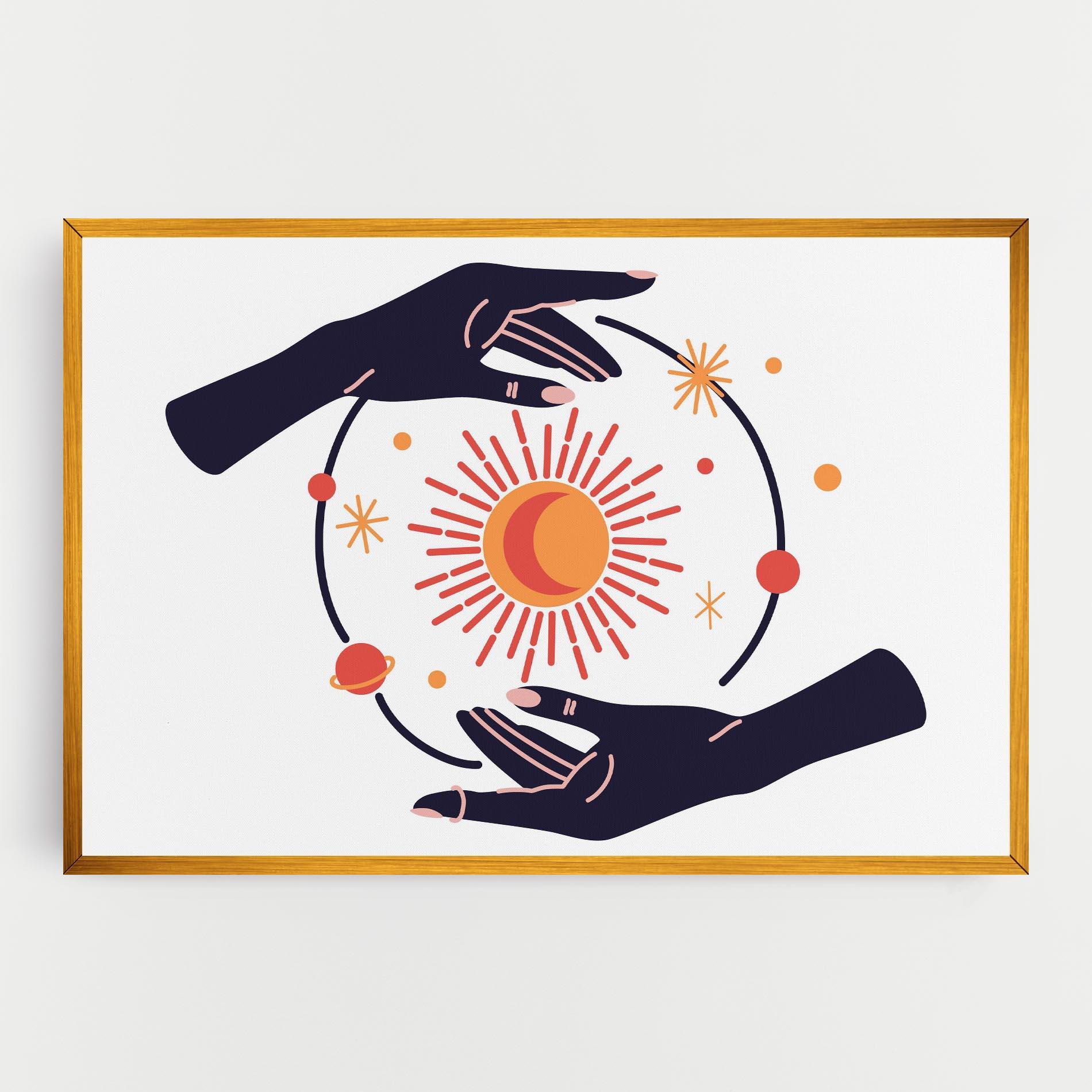 Tablou Canvas Purple Magic Hands mockup 0