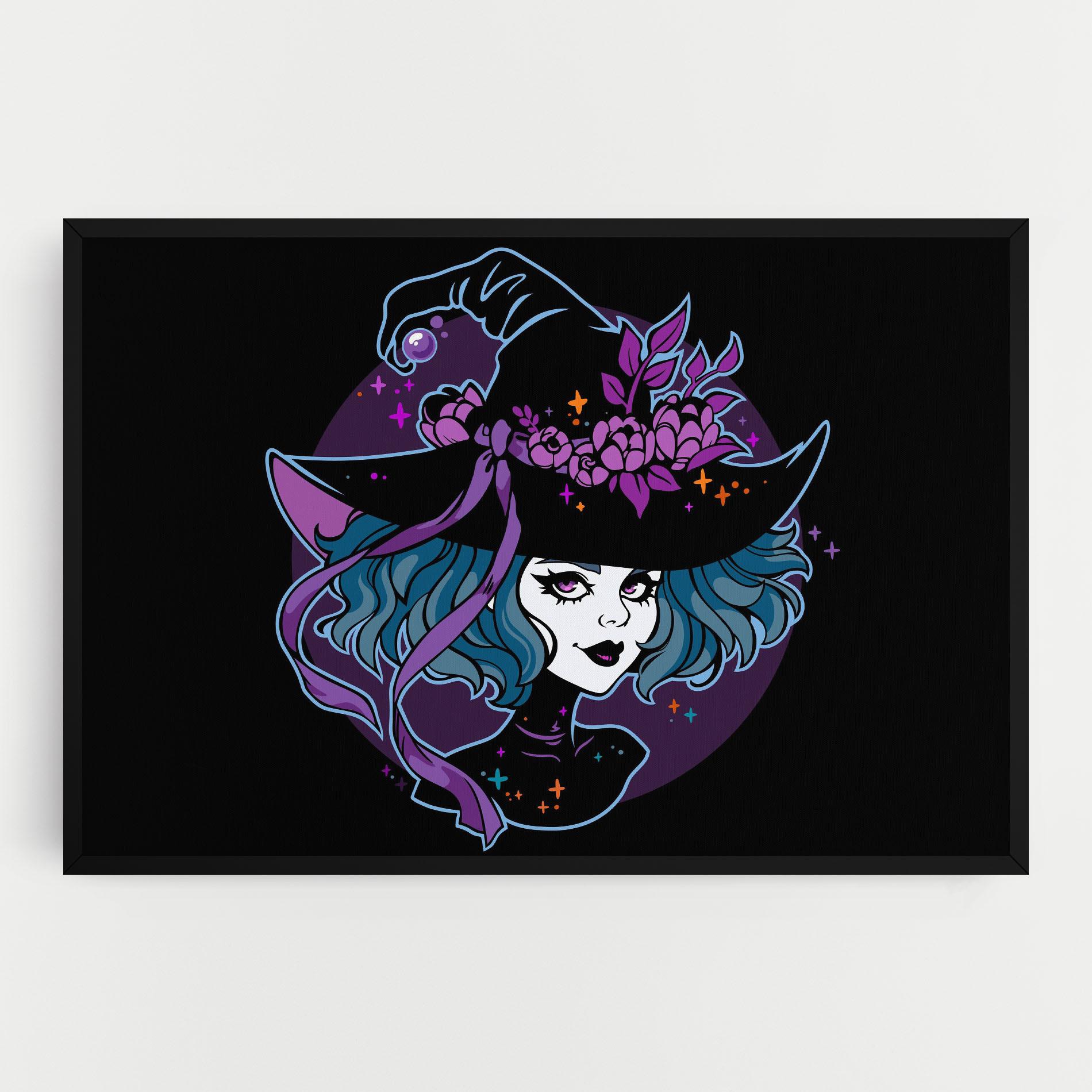 Tablou Canvas Cute Purple Witch mockup 0