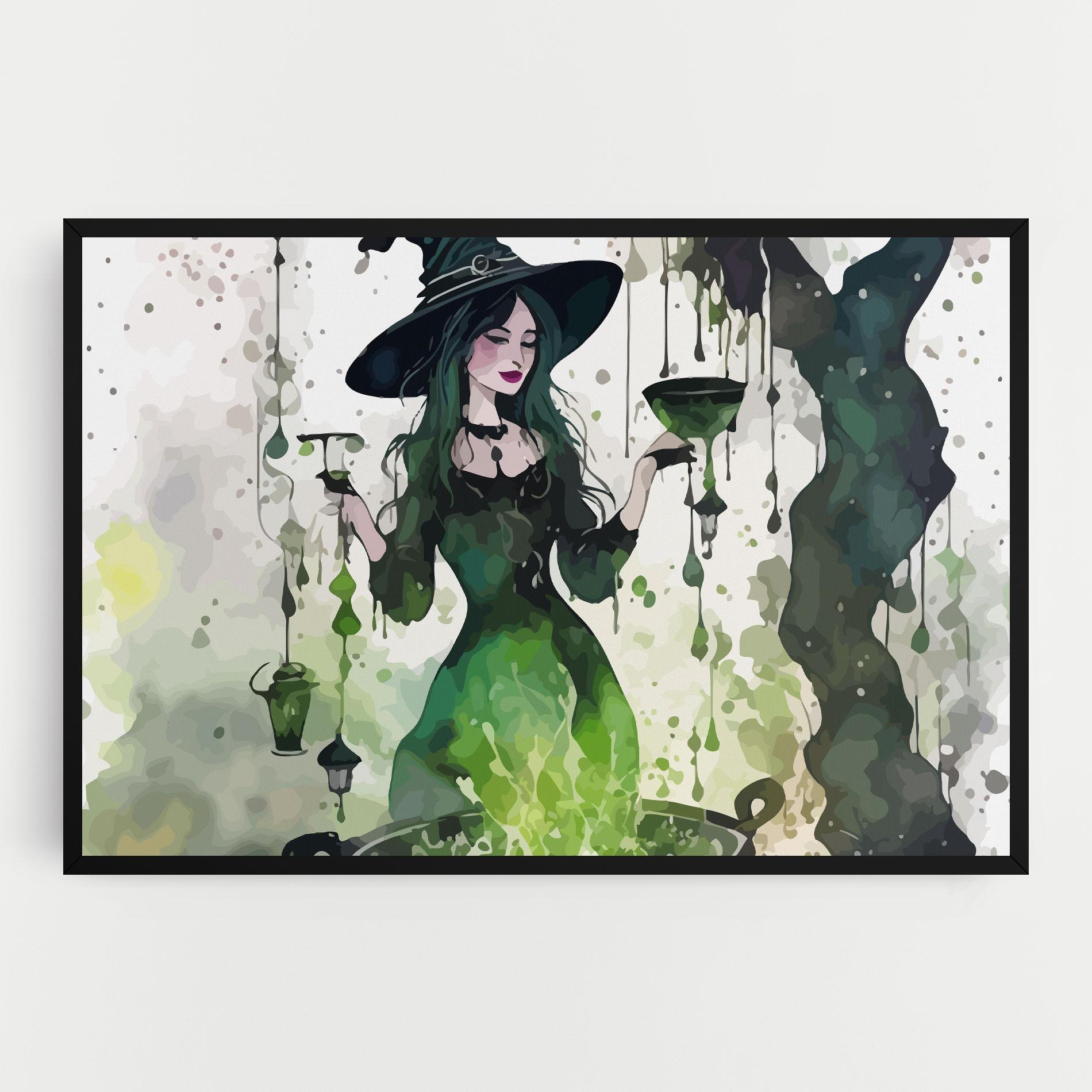 Tablou Canvas Green Light Witch mockup 0