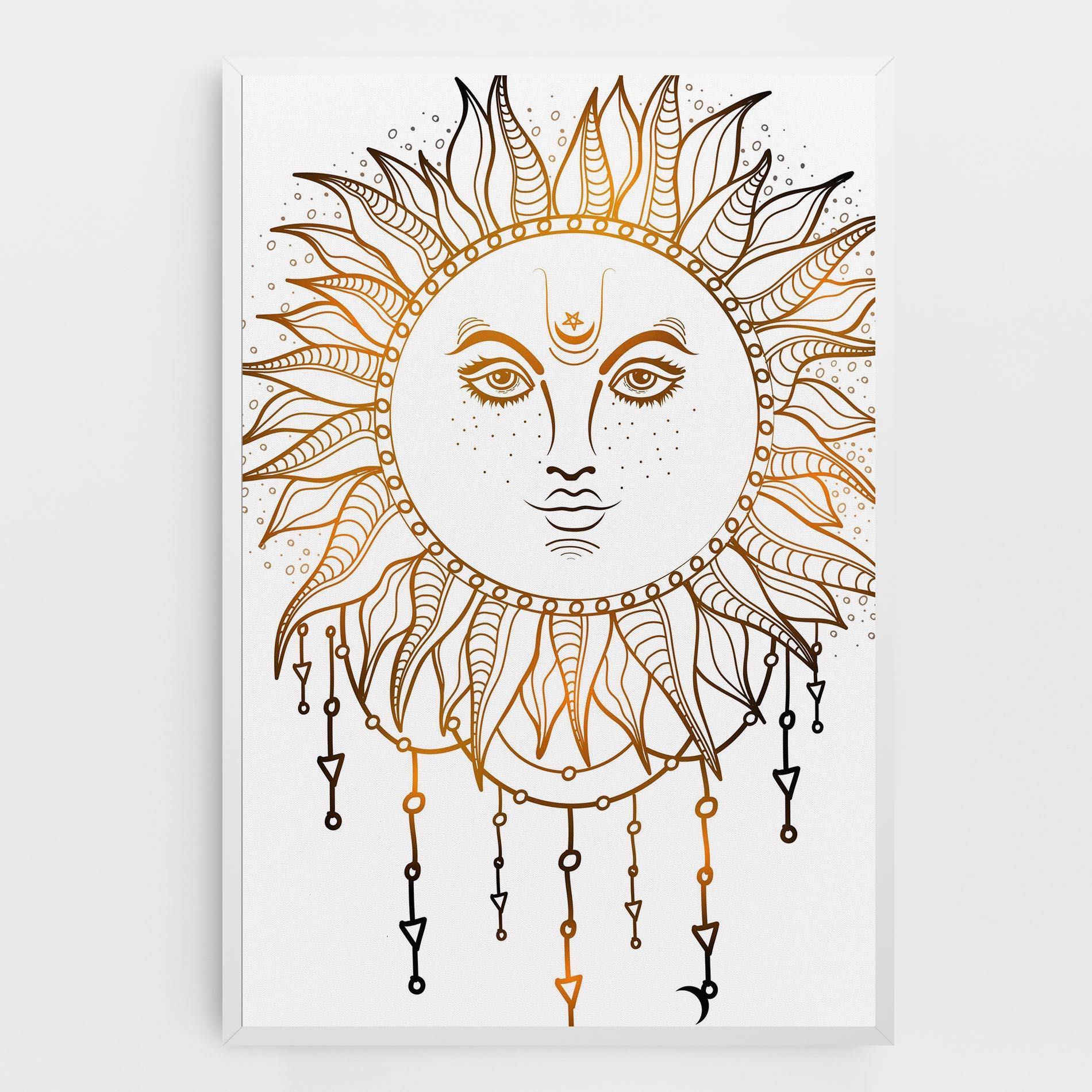 Tablou Canvas Gold Sun Face mockup 0