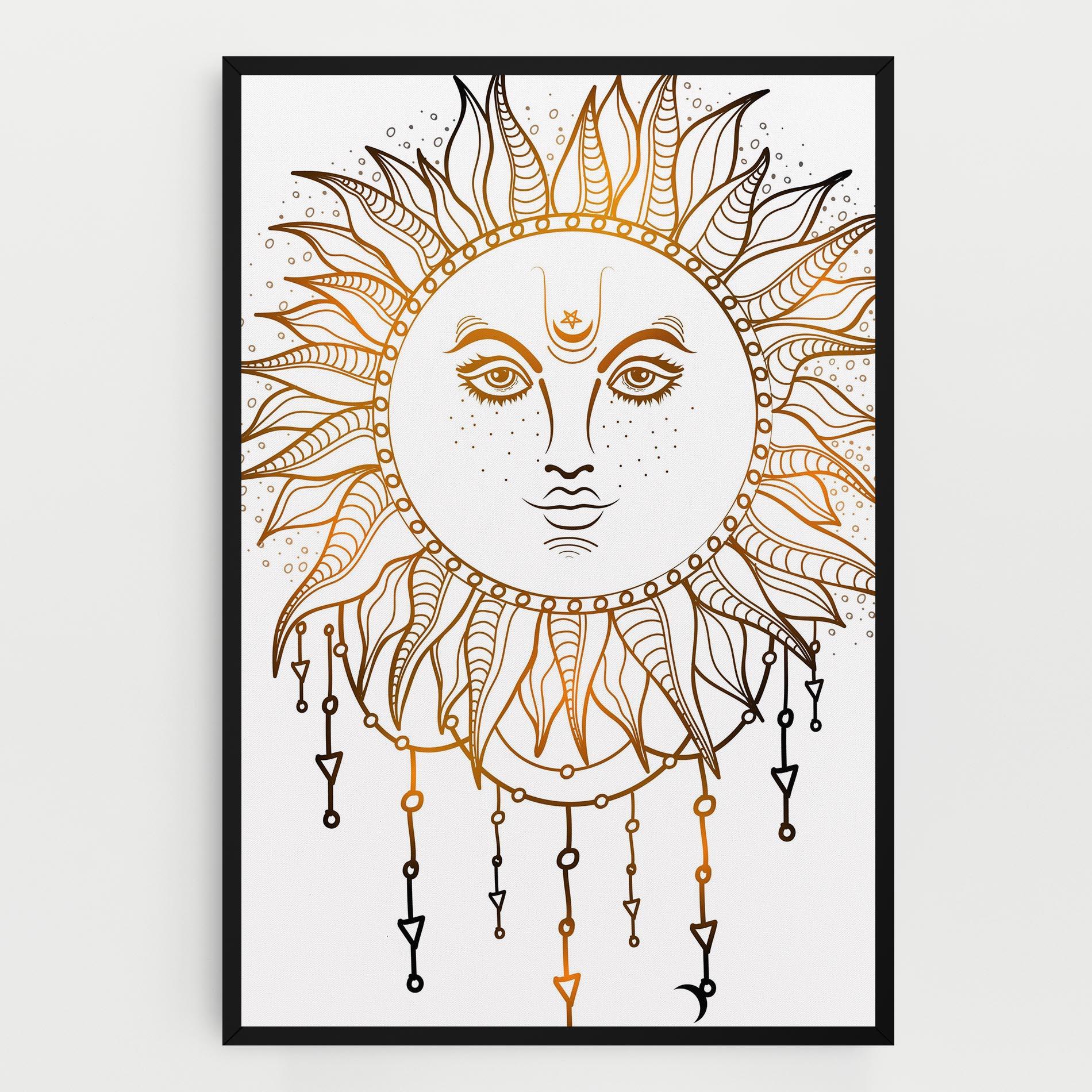 Tablou Canvas Gold Sun Face mockup 0