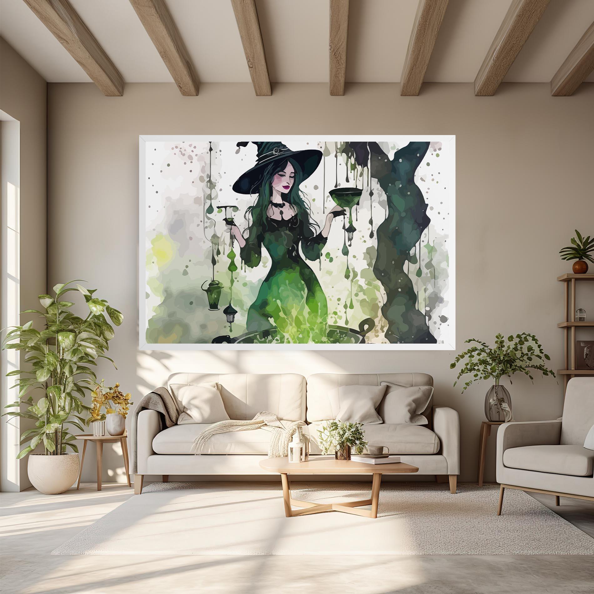 Tablou Canvas Green Light Witch mockup 6