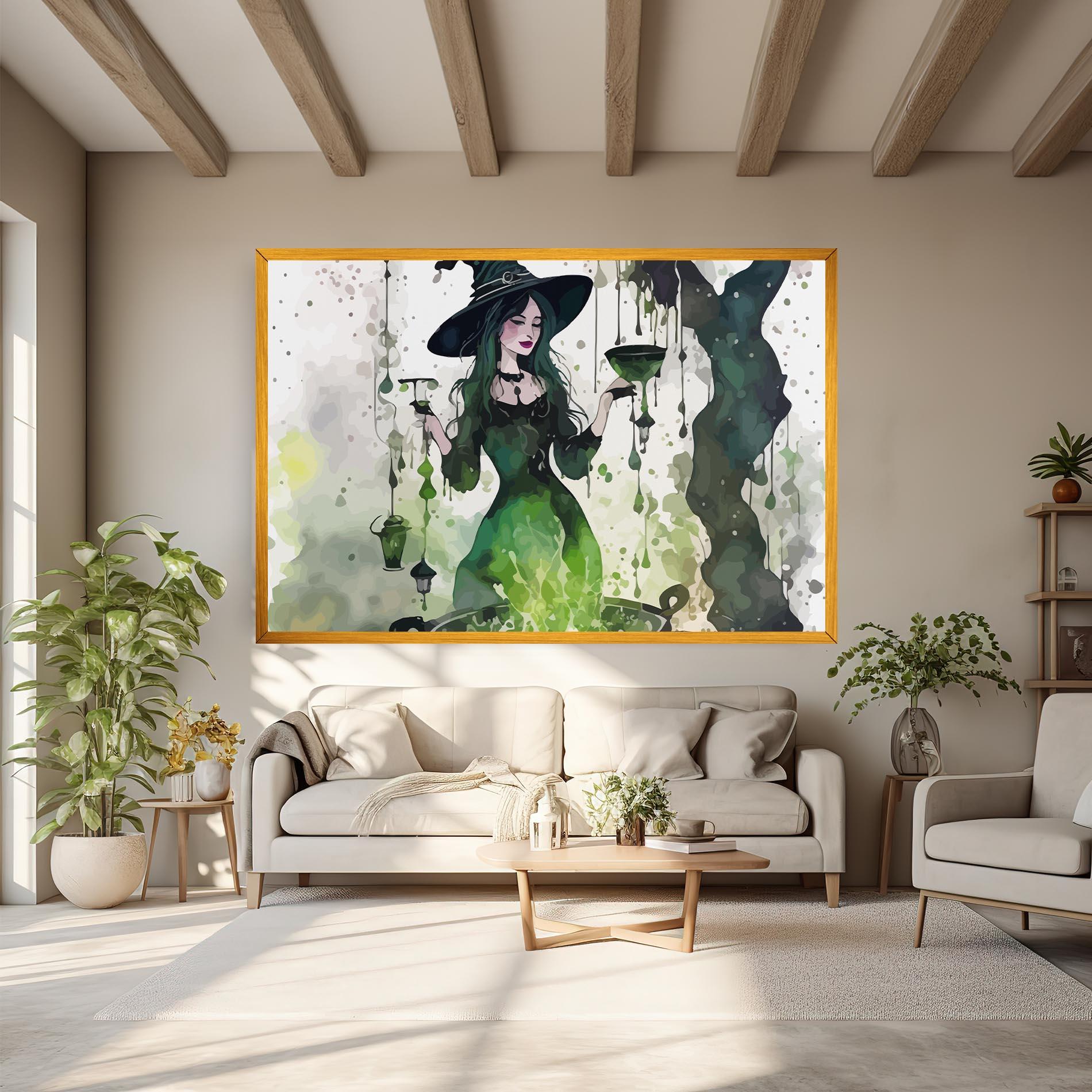 Tablou Canvas Green Light Witch mockup 6