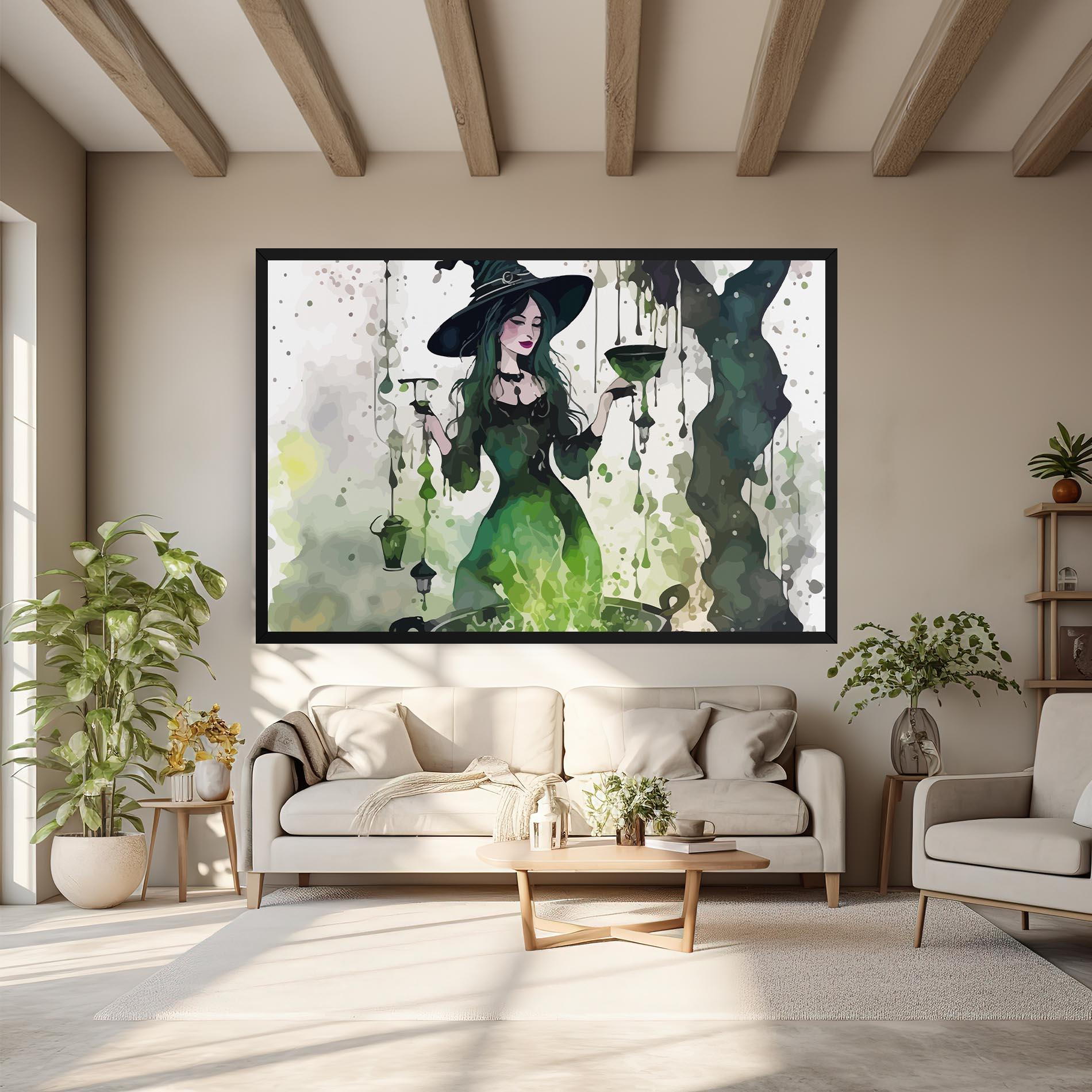 Tablou Canvas Green Light Witch mockup 6