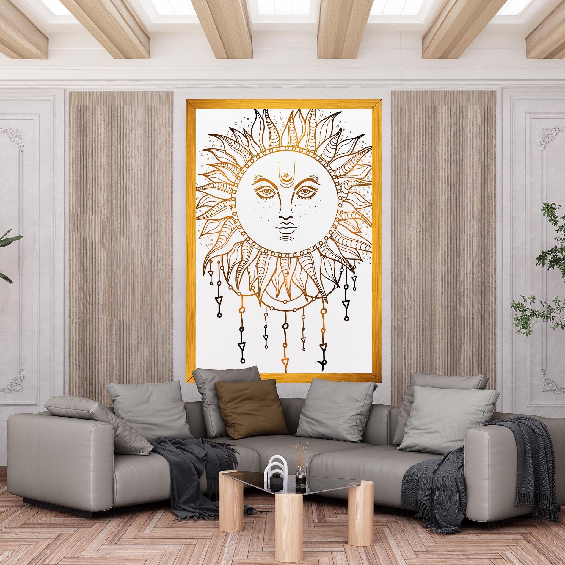 Tablou Canvas Gold Sun Face mockup 6