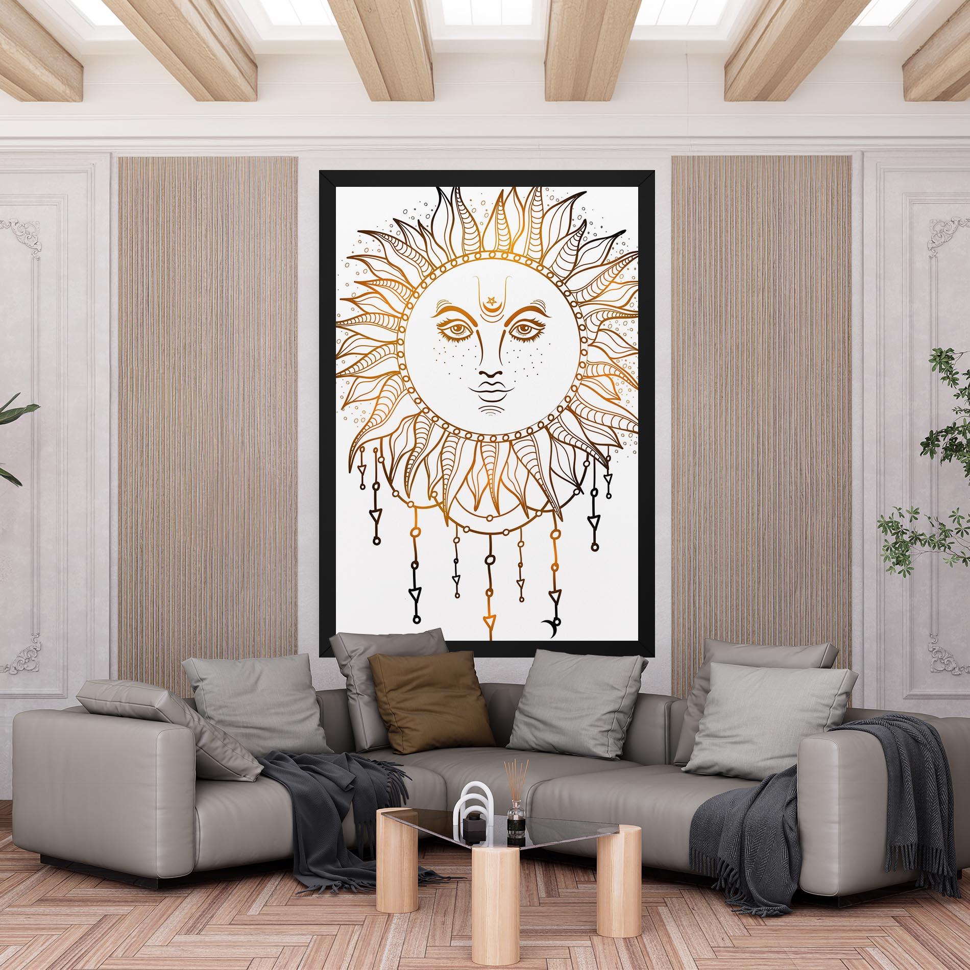 Tablou Canvas Gold Sun Face mockup 6