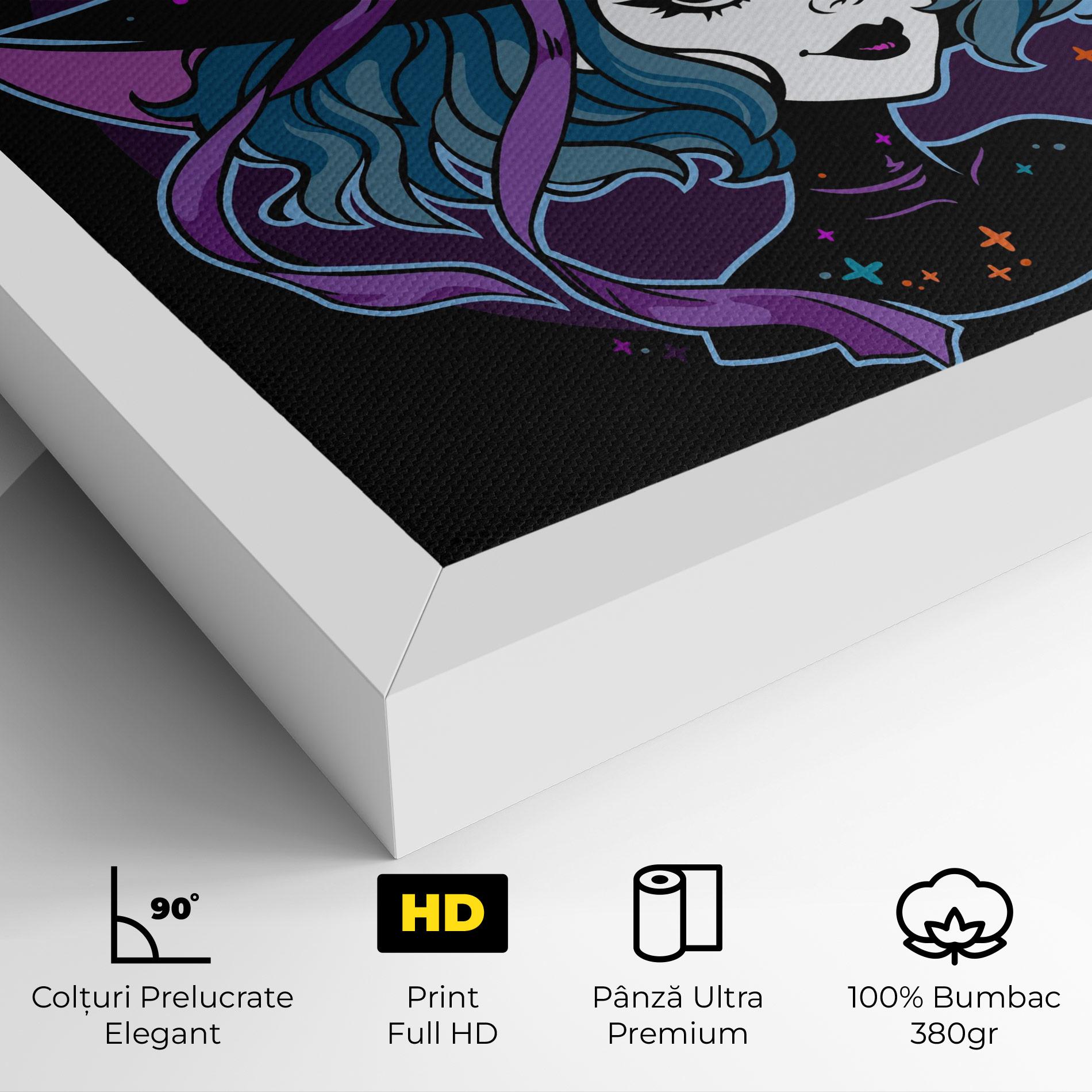 Tablou Canvas Cute Purple Witch mockup 4