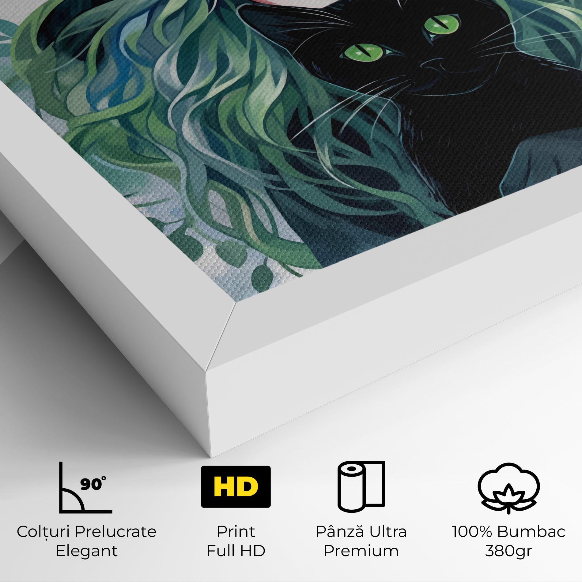 Tablou Canvas Magic Cat Witch mockup 4