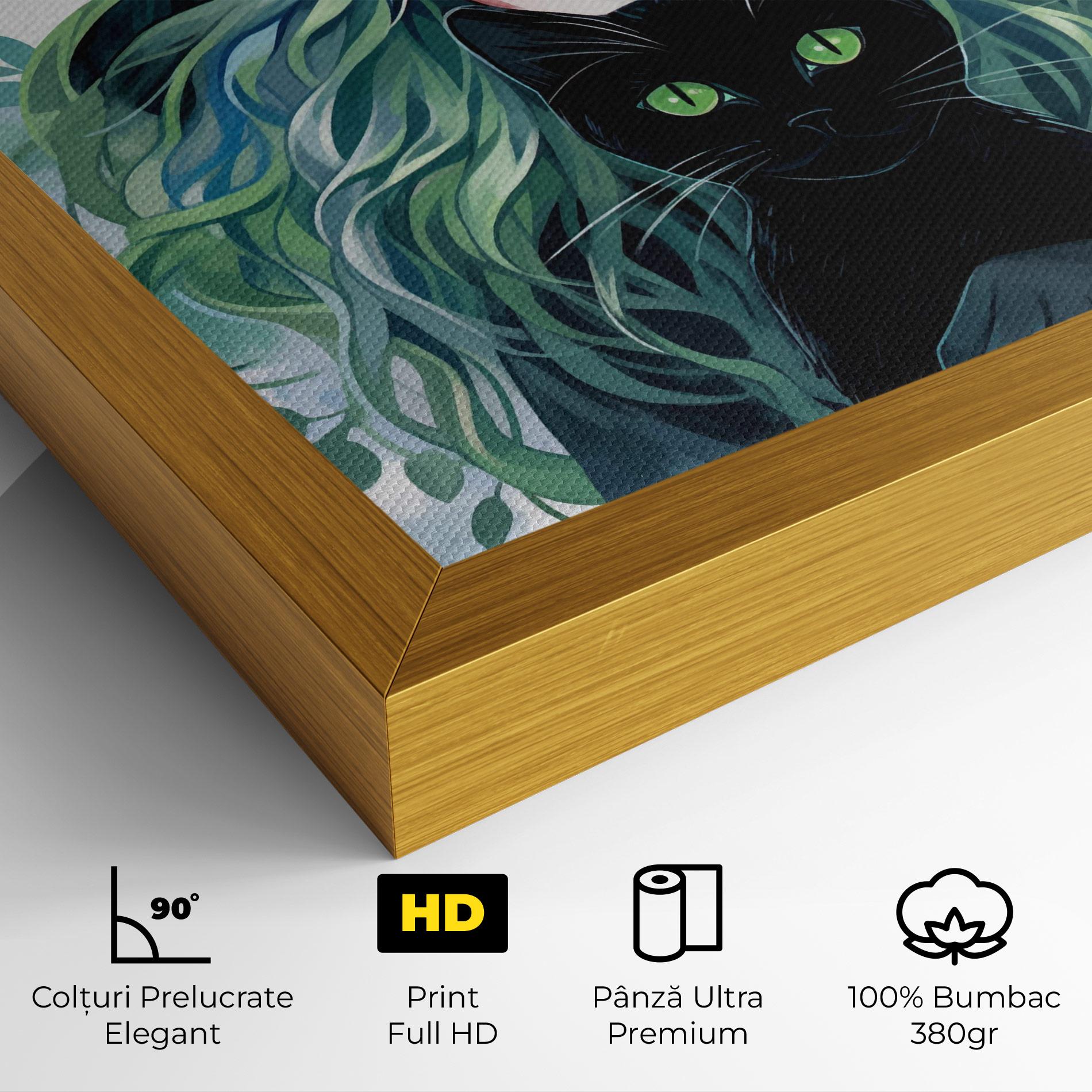 Tablou Canvas Magic Cat Witch mockup 4