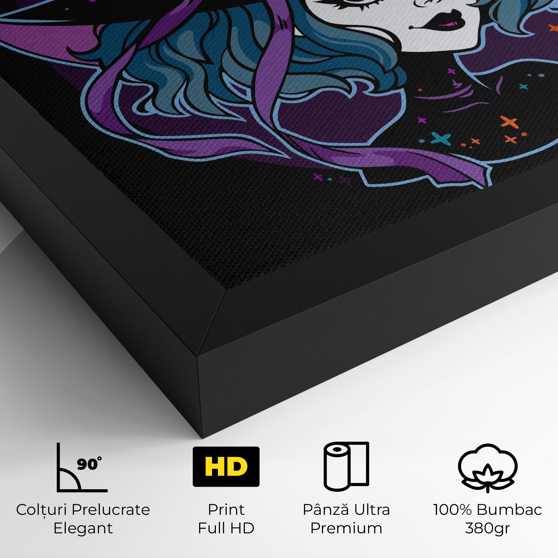 Tablou Canvas Cute Purple Witch mockup 4