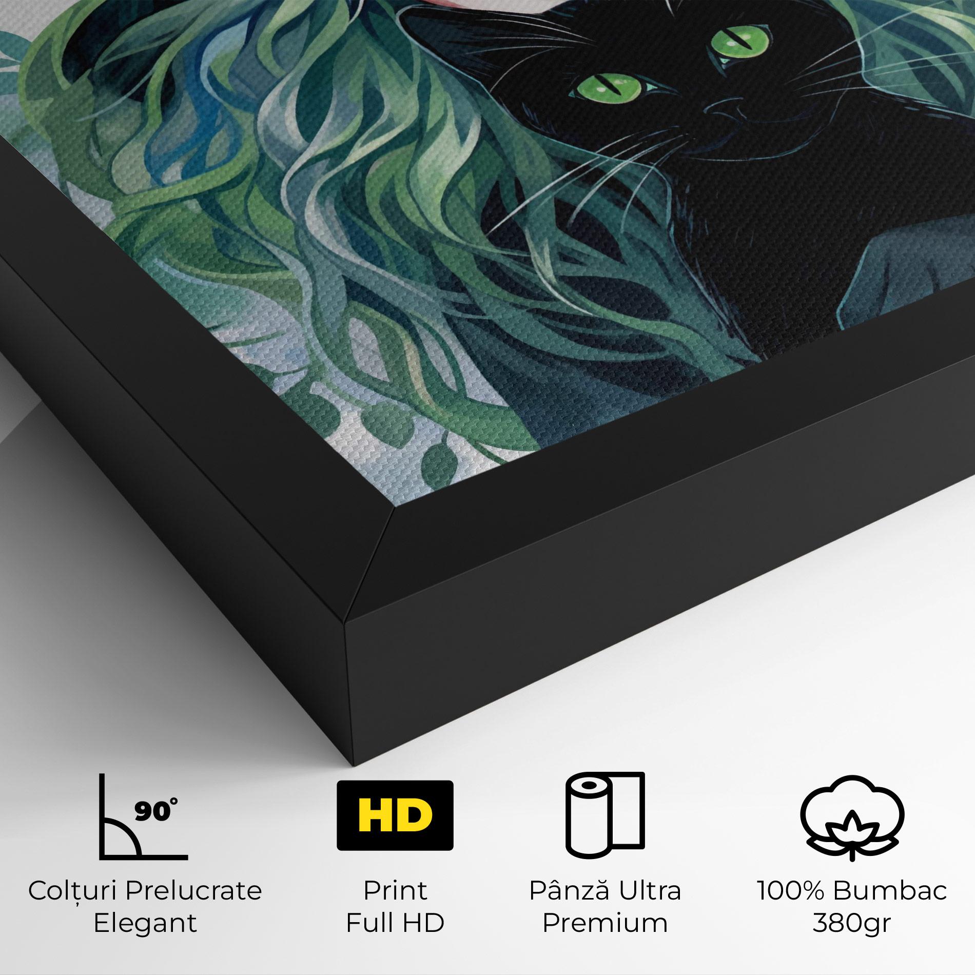 Tablou Canvas Magic Cat Witch mockup 4