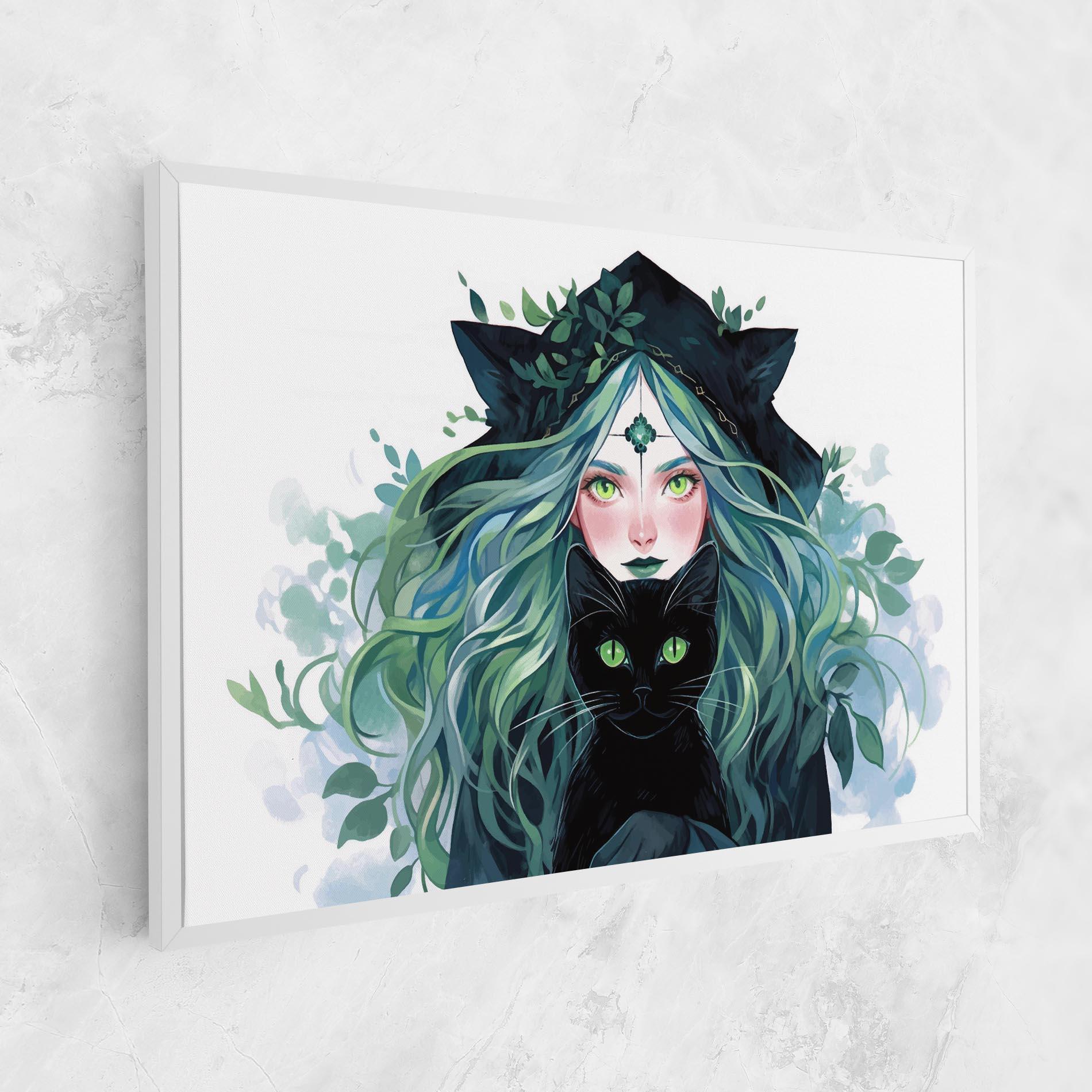Tablou Canvas Magic Cat Witch mockup 1