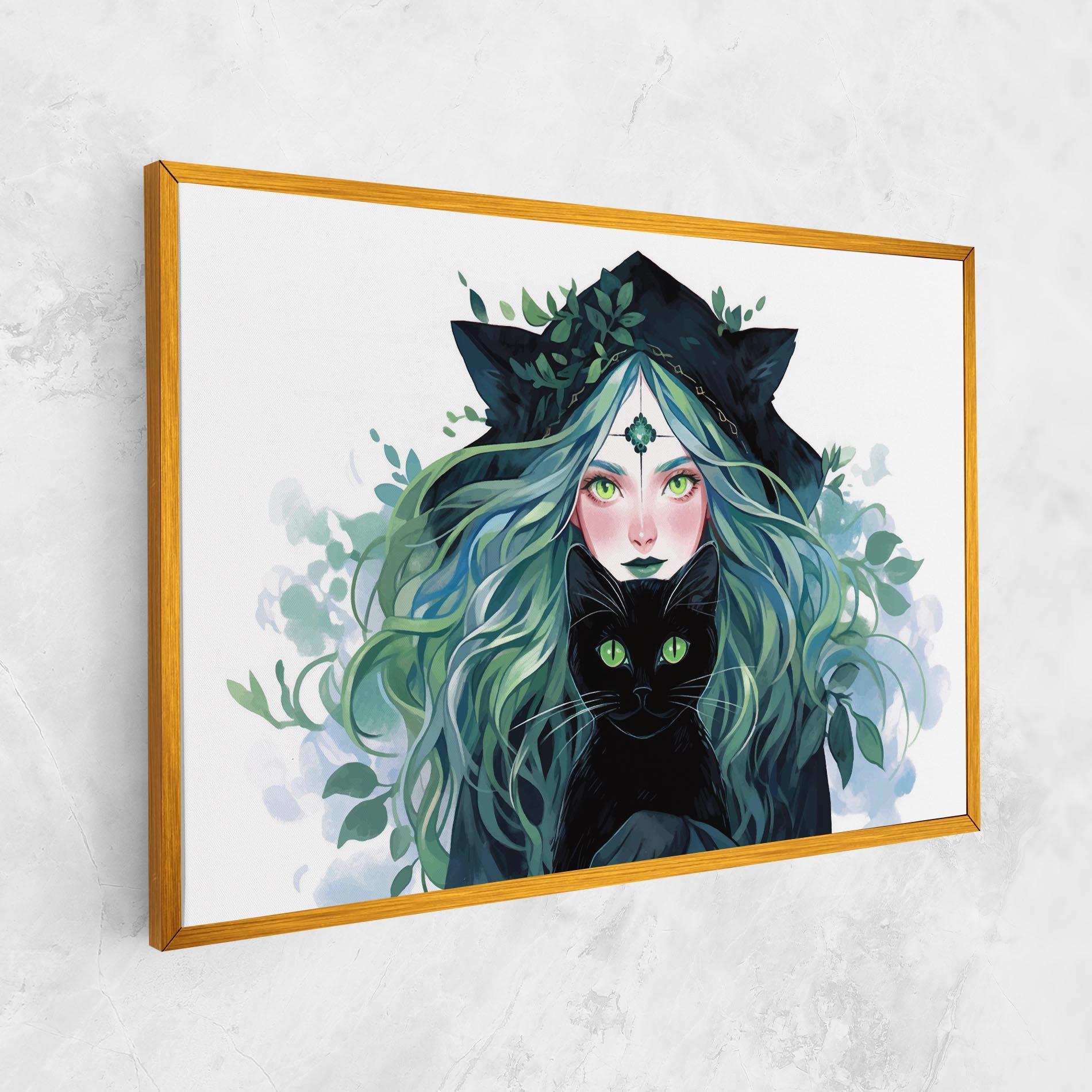 Tablou Canvas Magic Cat Witch mockup 1