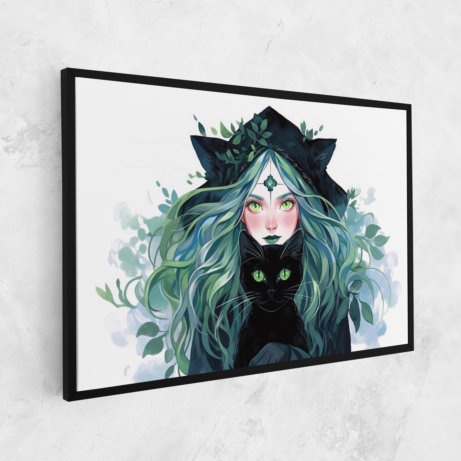 Tablou Canvas Magic Cat Witch mockup 1