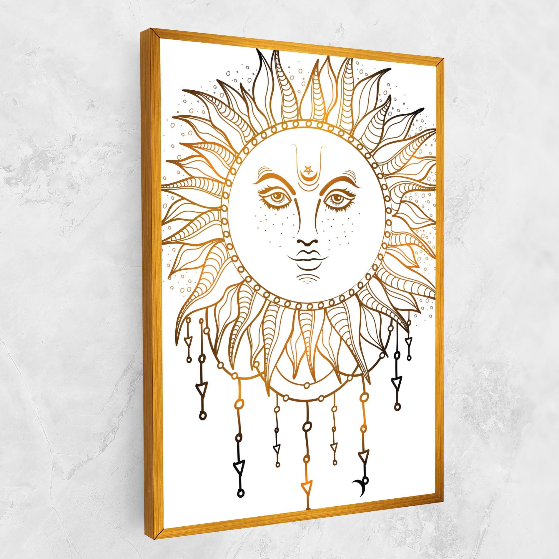 Tablou Canvas Gold Sun Face mockup 1