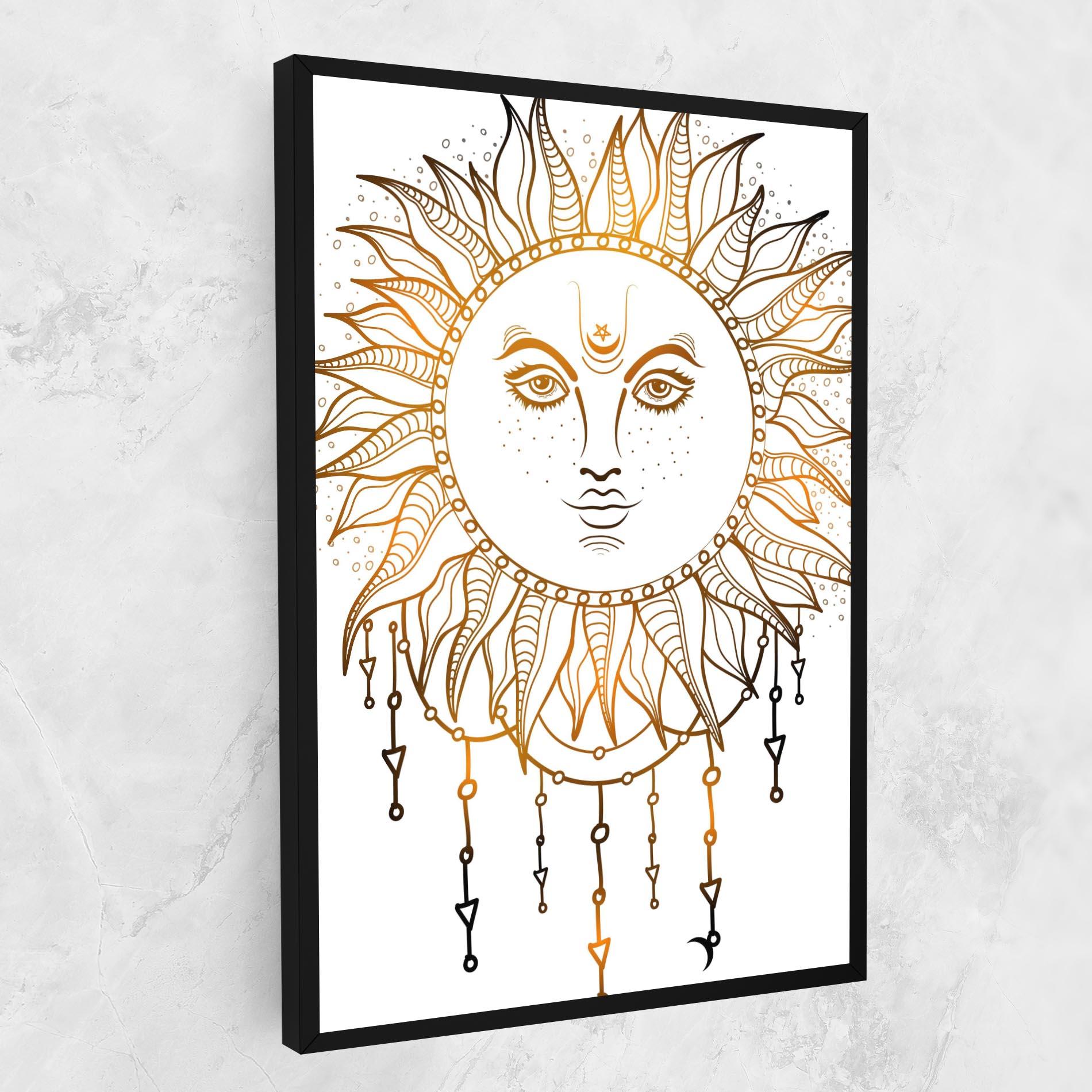 Tablou Canvas Gold Sun Face mockup 1