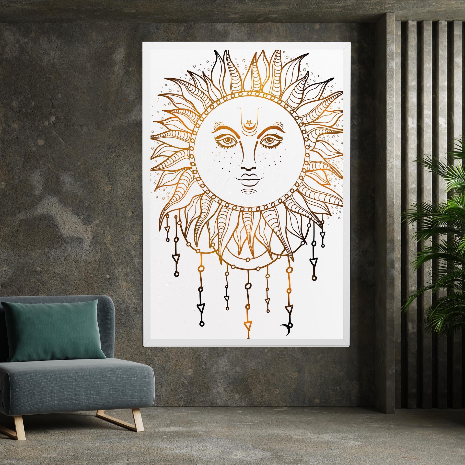 Tablou Canvas Gold Sun Face mockup 7